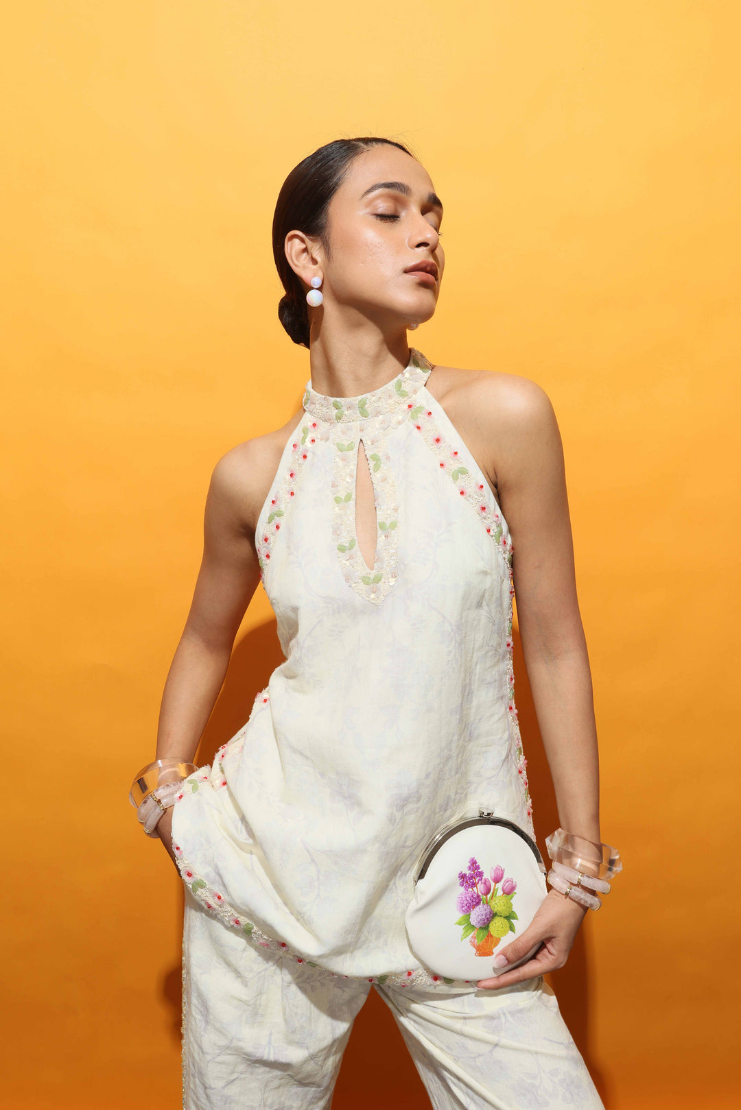 Floral Frame Clutch-Bags-Siddhartha Bansal