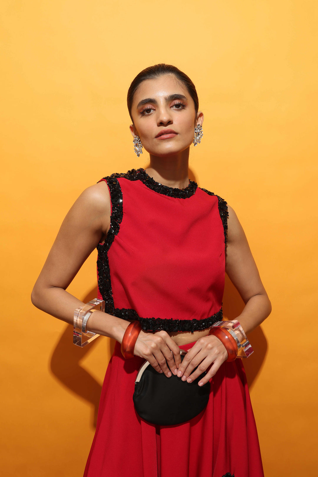 Solid black Frame Clutch-Bags-Siddhartha Bansal