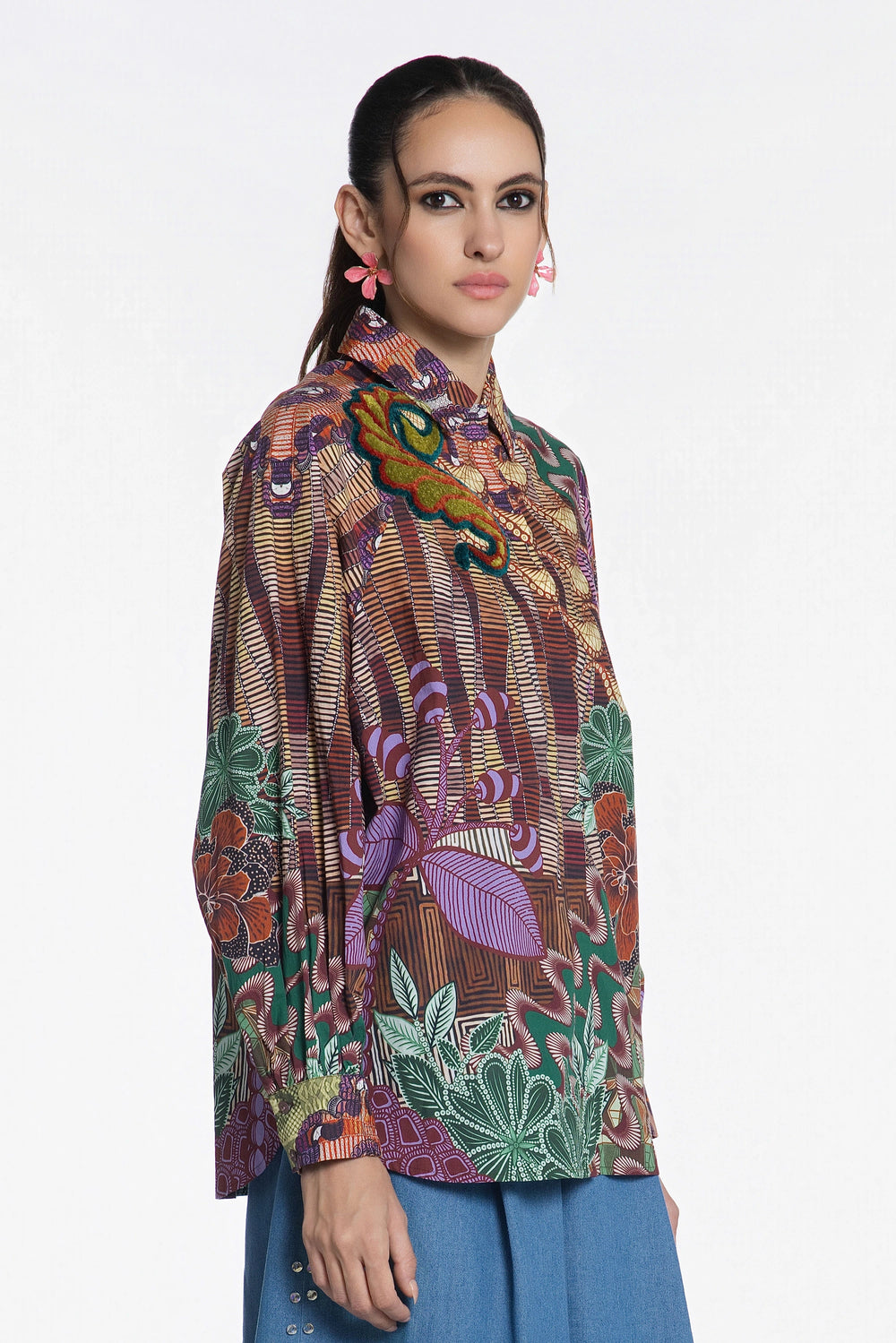 Jungle Mosaic Cotton Shirt-Shirts-Siddhartha Bansal