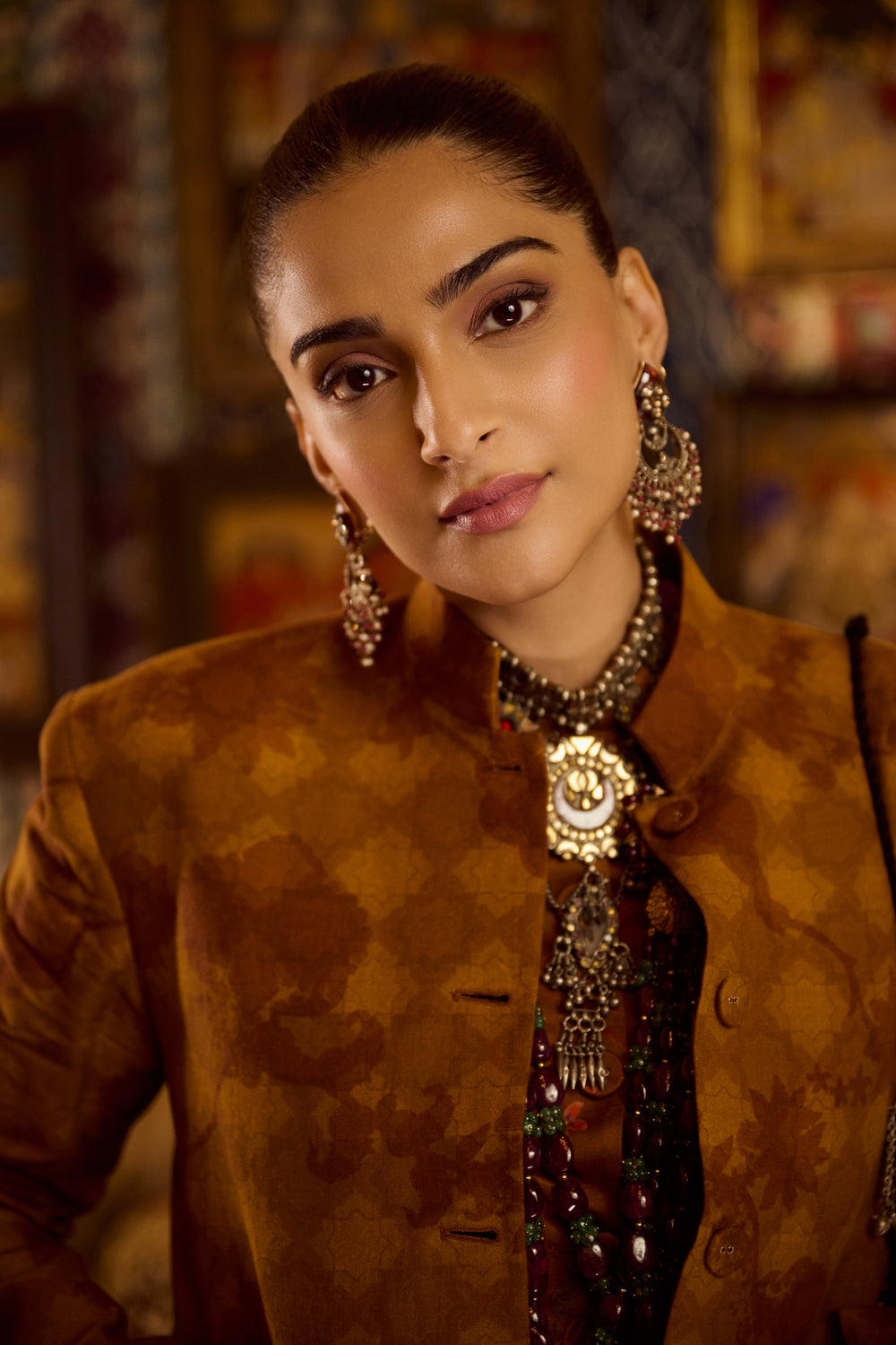 Amber Bandh Gala Jacket With Bubble Skirt-Coat-Siddhartha Bansal