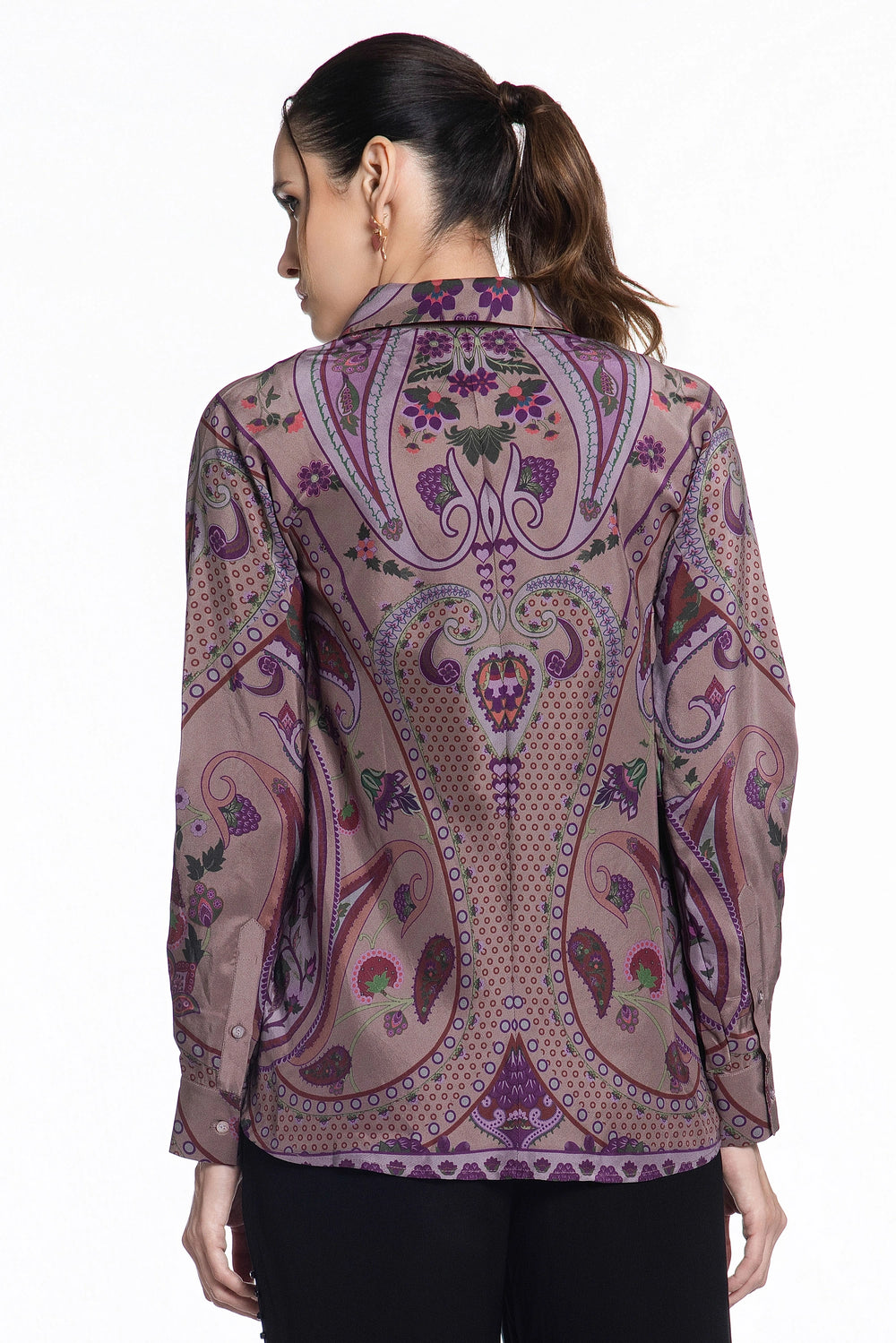 Muted Mauve Damask Silk Shirt-Shirts-Siddhartha Bansal