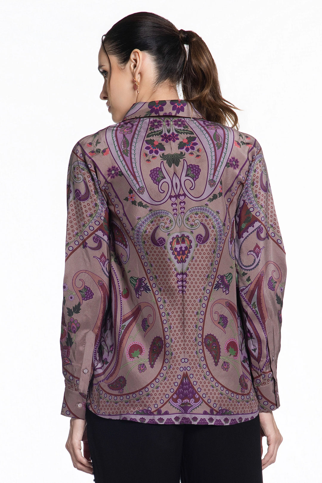Muted Mauve Damask Silk Shirt-Shirts-Siddhartha Bansal