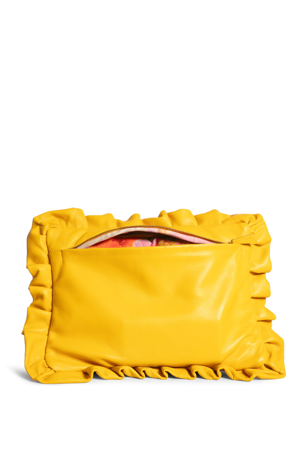Sunshine Yellow Ruffle Cushion Clutch-Bags-Siddhartha Bansal
