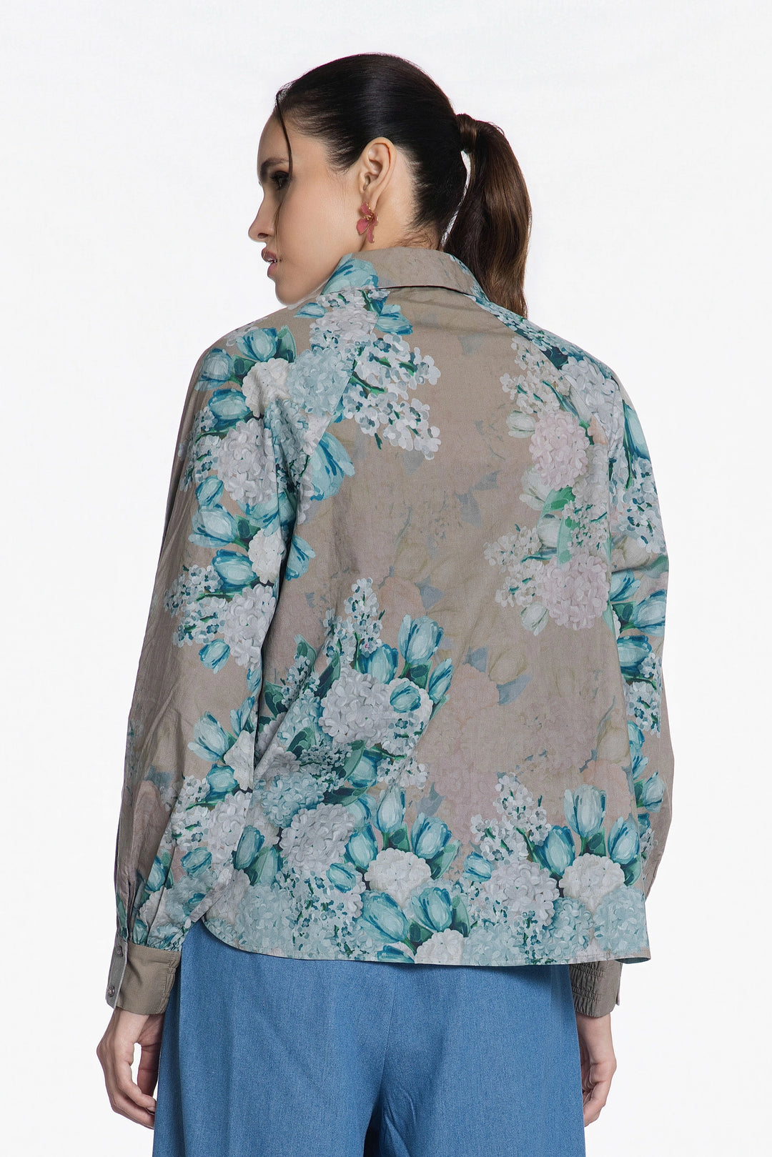 Teal Bloom Rhapsody Shirt-Shirts-Siddhartha Bansal
