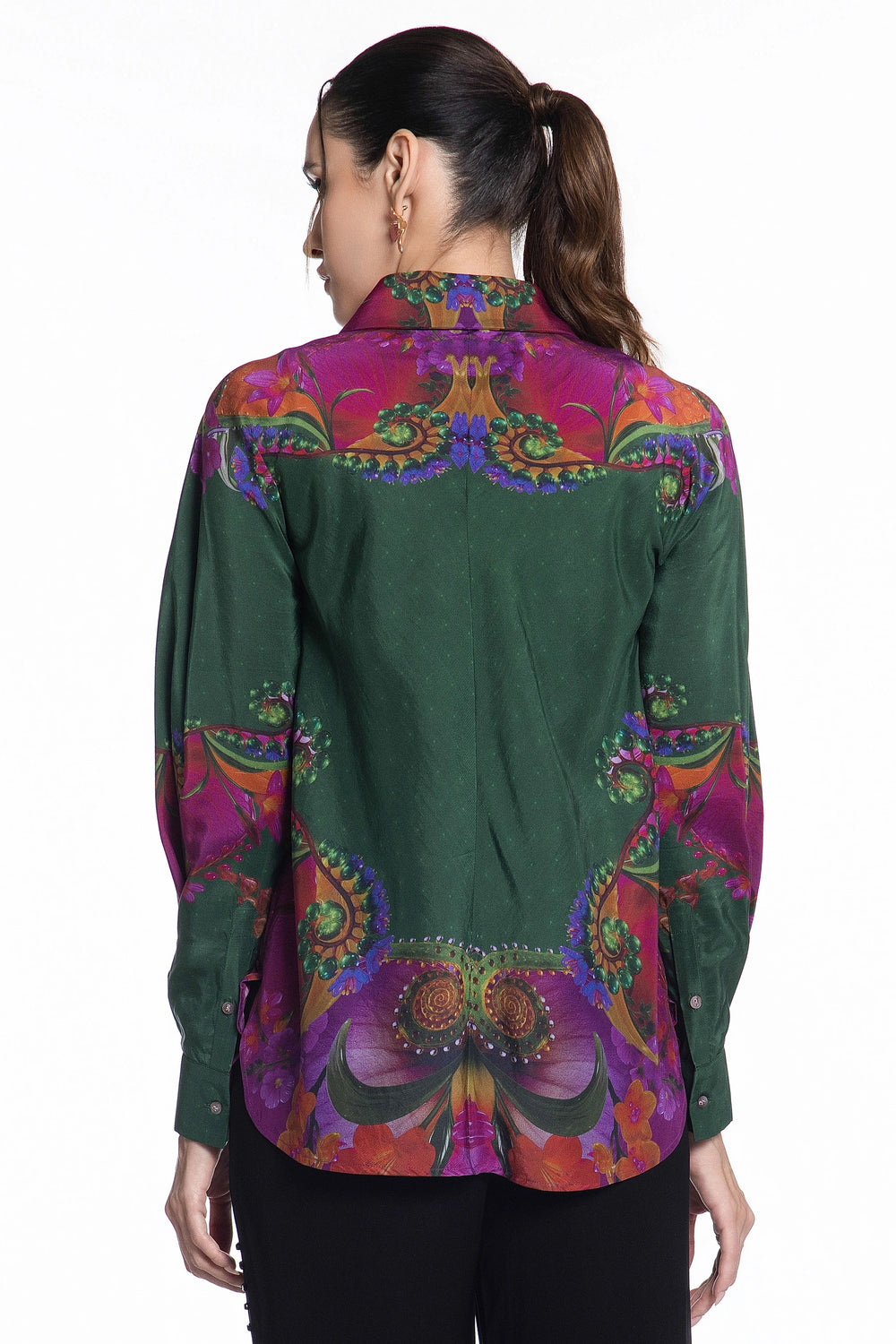 Emerald Baroque Eden Silk Shirt-Shirts-Siddhartha Bansal