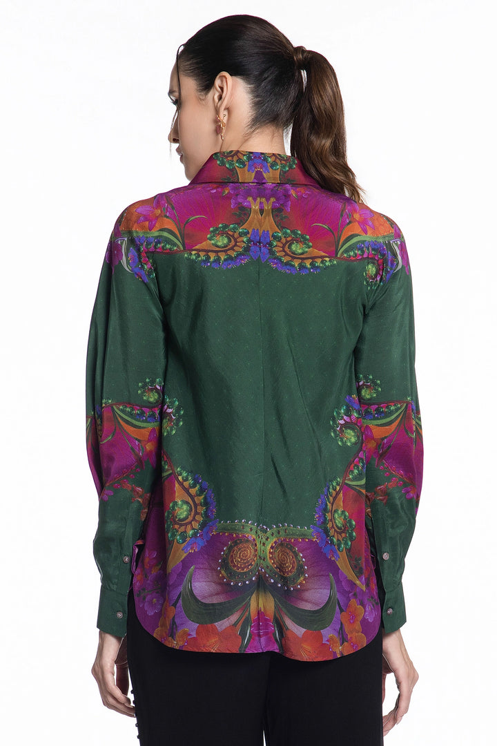 Emerald Baroque Eden Silk Shirt-Shirts-Siddhartha Bansal