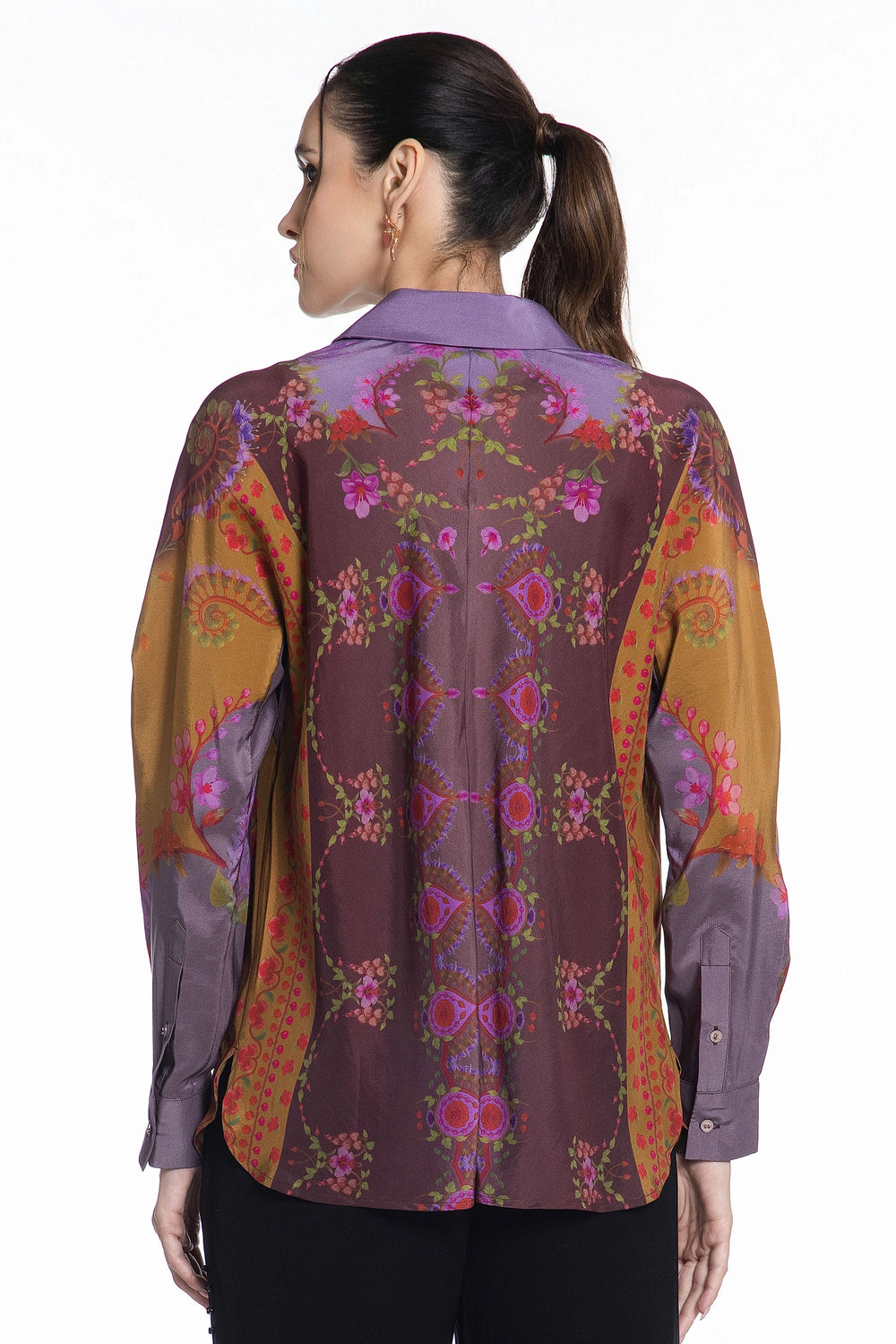 Amethyst Royal Crest Silk Shirt-Shirts-Siddhartha Bansal