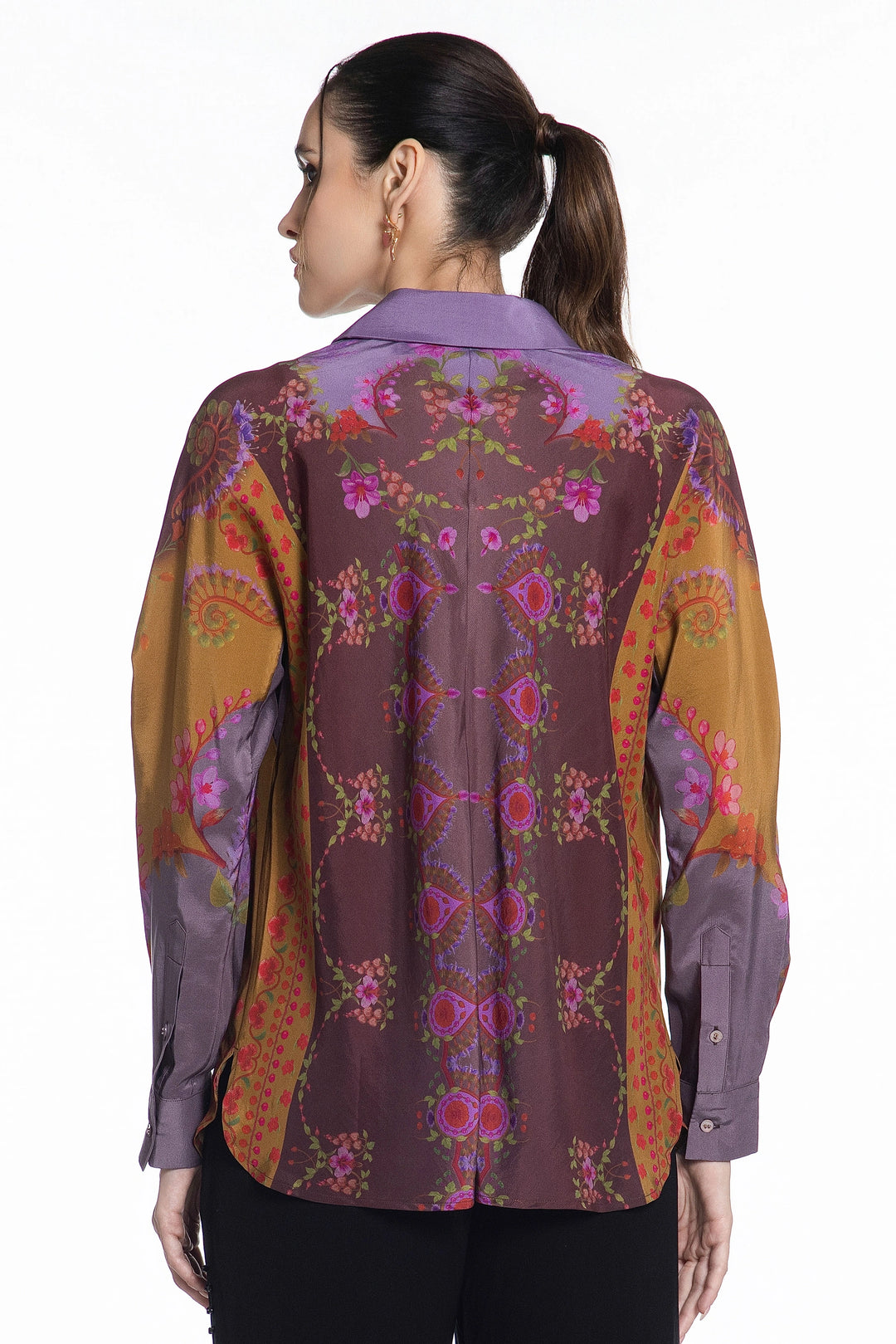 Amethyst Royal Crest Silk Shirt-Shirts-Siddhartha Bansal