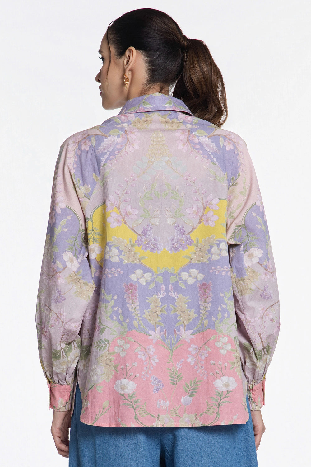 Lavender Baroque Garden Cotton Shirt-Shirts-Siddhartha Bansal