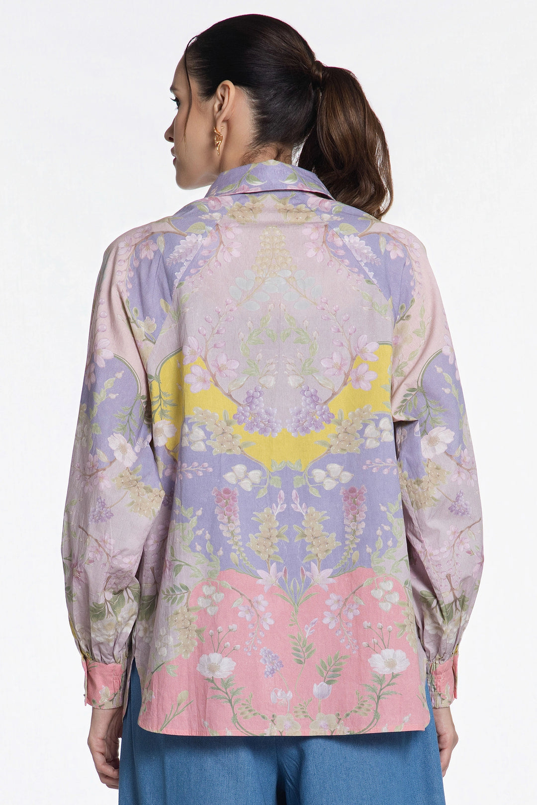 Lavender Baroque Garden Cotton Shirt-Shirts-Siddhartha Bansal