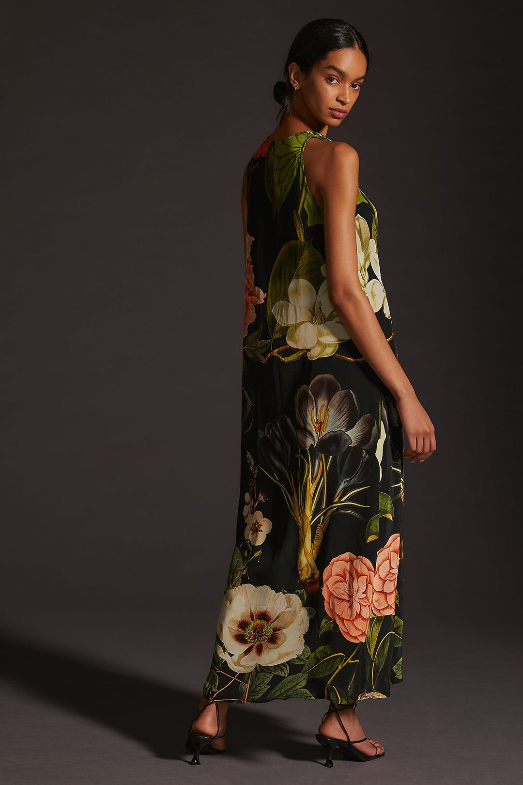 Night Bloom Embroiderd Cowl Neck Dress-Siddhartha Bansal