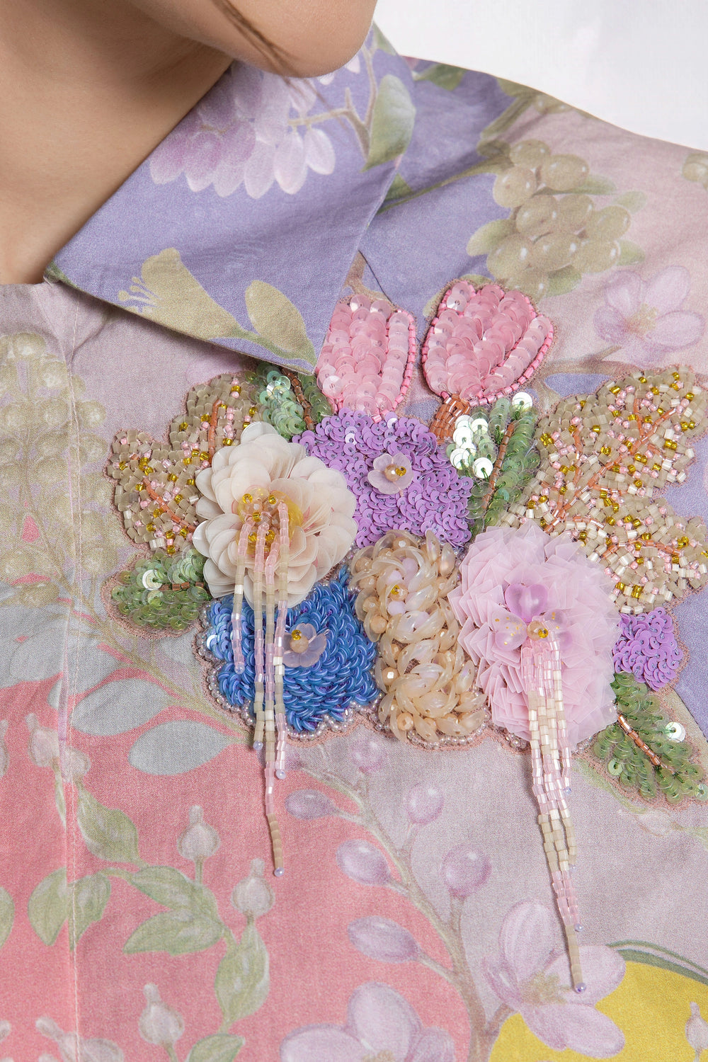 Lavender Baroque Garden Cotton Shirt-Shirts-Siddhartha Bansal