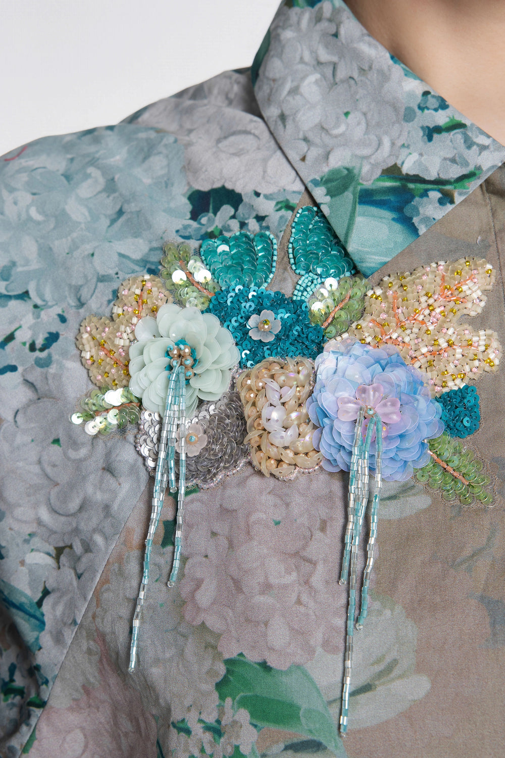 Teal Bloom Rhapsody Shirt-Shirts-Siddhartha Bansal