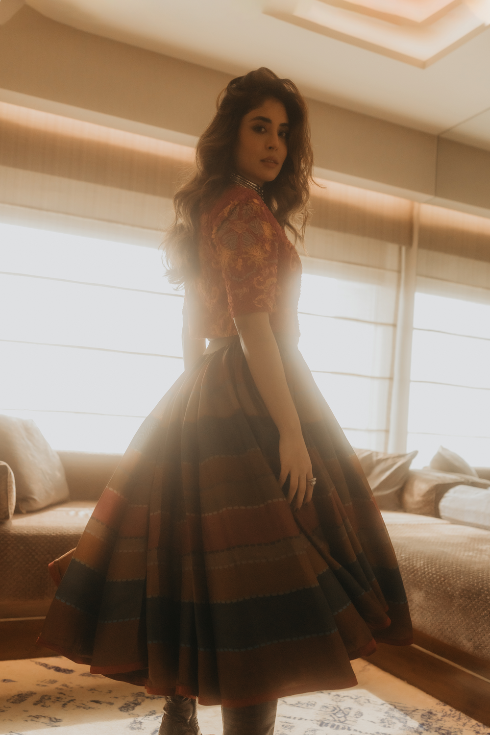 Peacock Skirt Set-co-ord set-Siddhartha Bansal