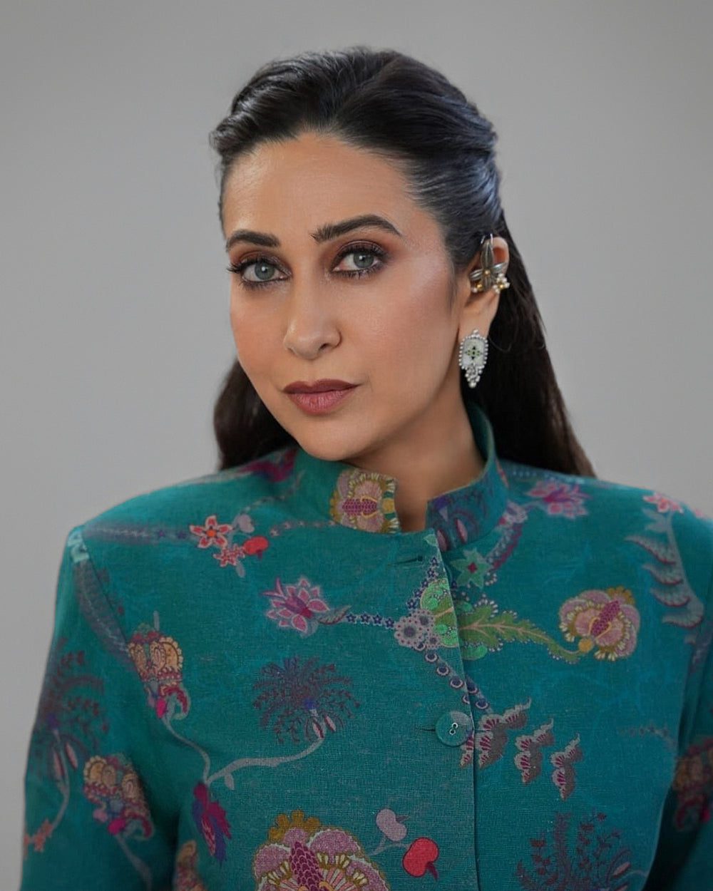 Turquoise Bandh Gala Jacket With Bubble Skirt-co-ord set-Siddhartha Bansal
