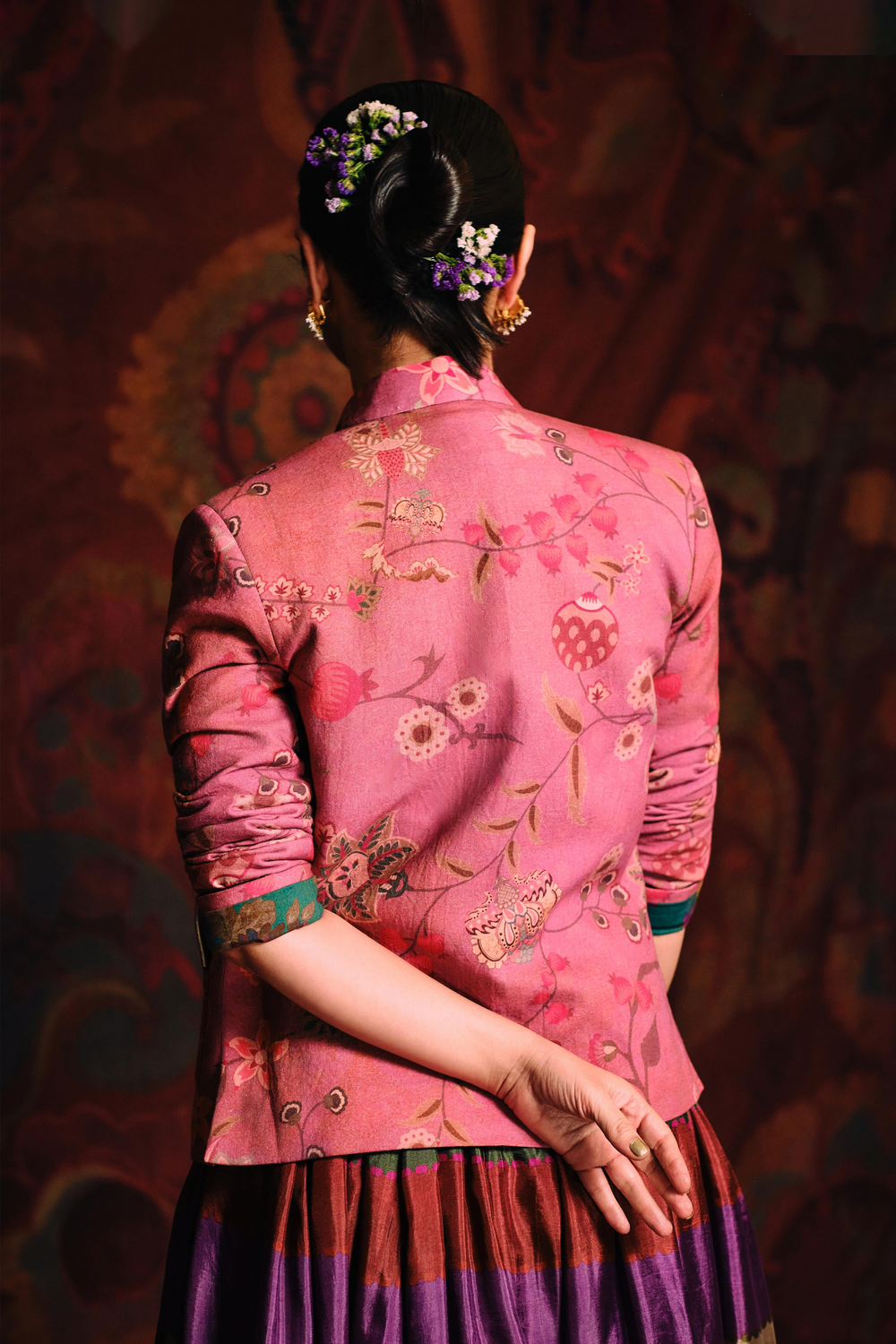 Rasika Dugal in Peacock Skirt Set-Coat-Siddhartha Bansal