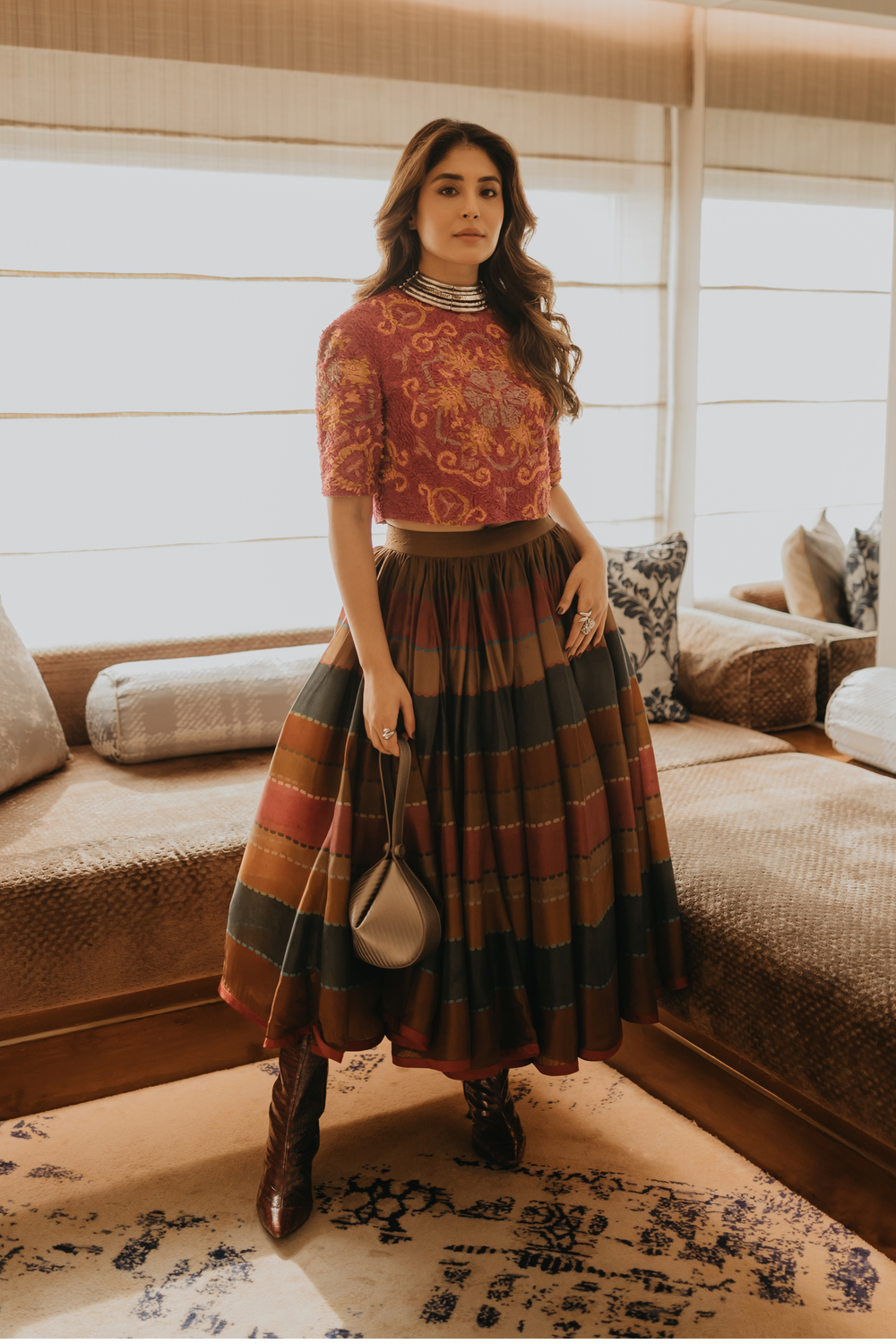 Peacock Skirt Set-co-ord set-Siddhartha Bansal