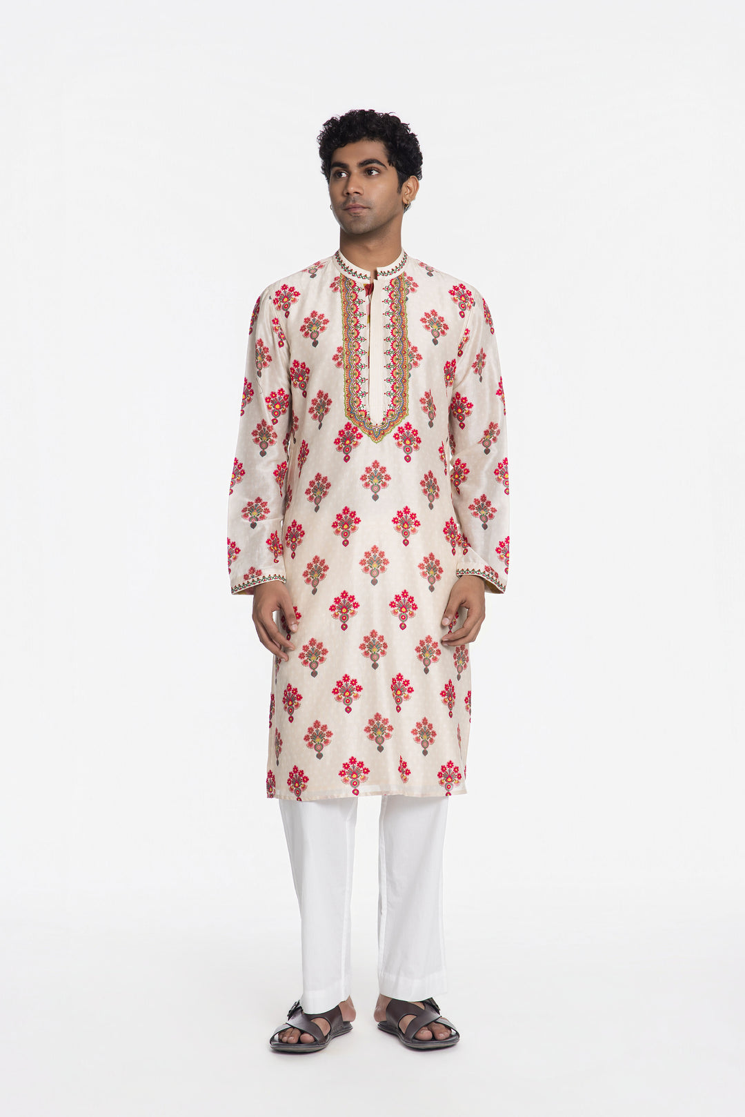 IVORY PETAL EMBROIDERED KURTA-Kurta-Siddhartha Bansal