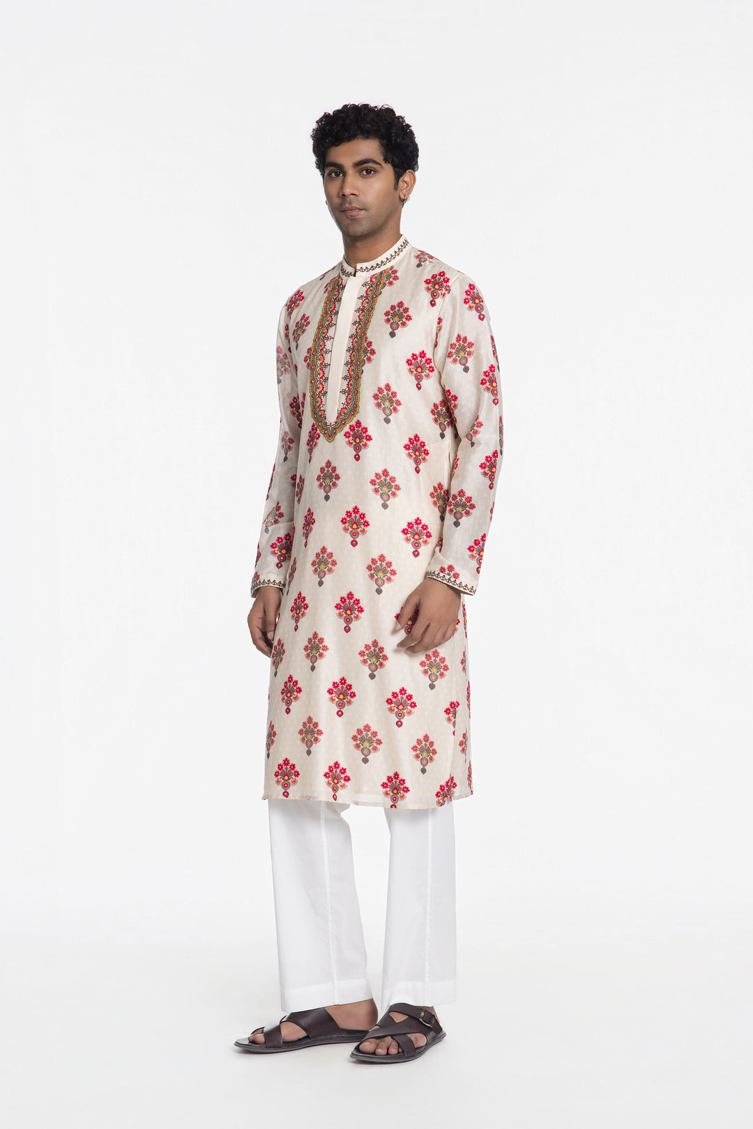 IVORY PETAL EMBROIDERED KURTA-Kurta-Siddhartha Bansal