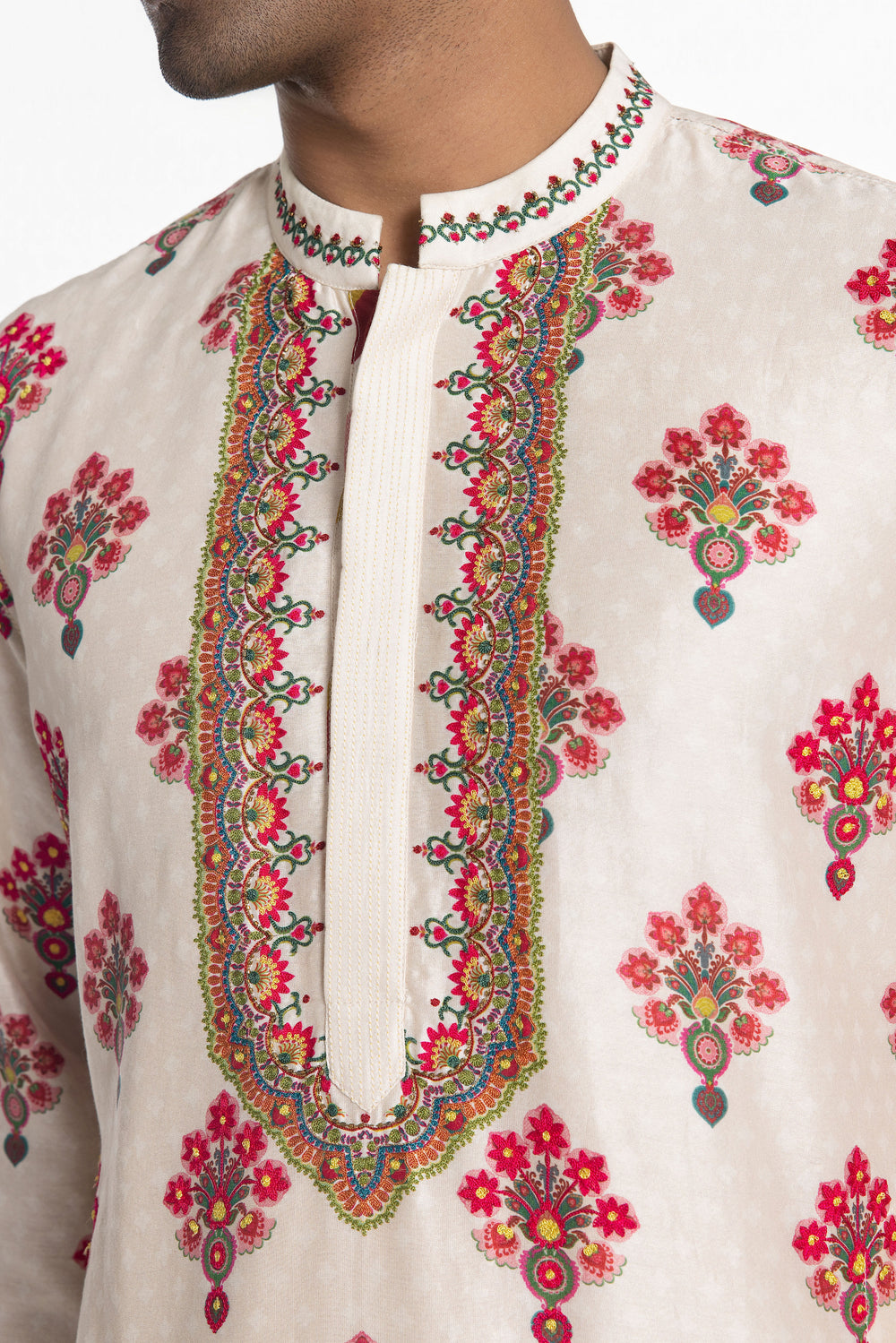 IVORY PETAL EMBROIDERED KURTA-Kurta-Siddhartha Bansal