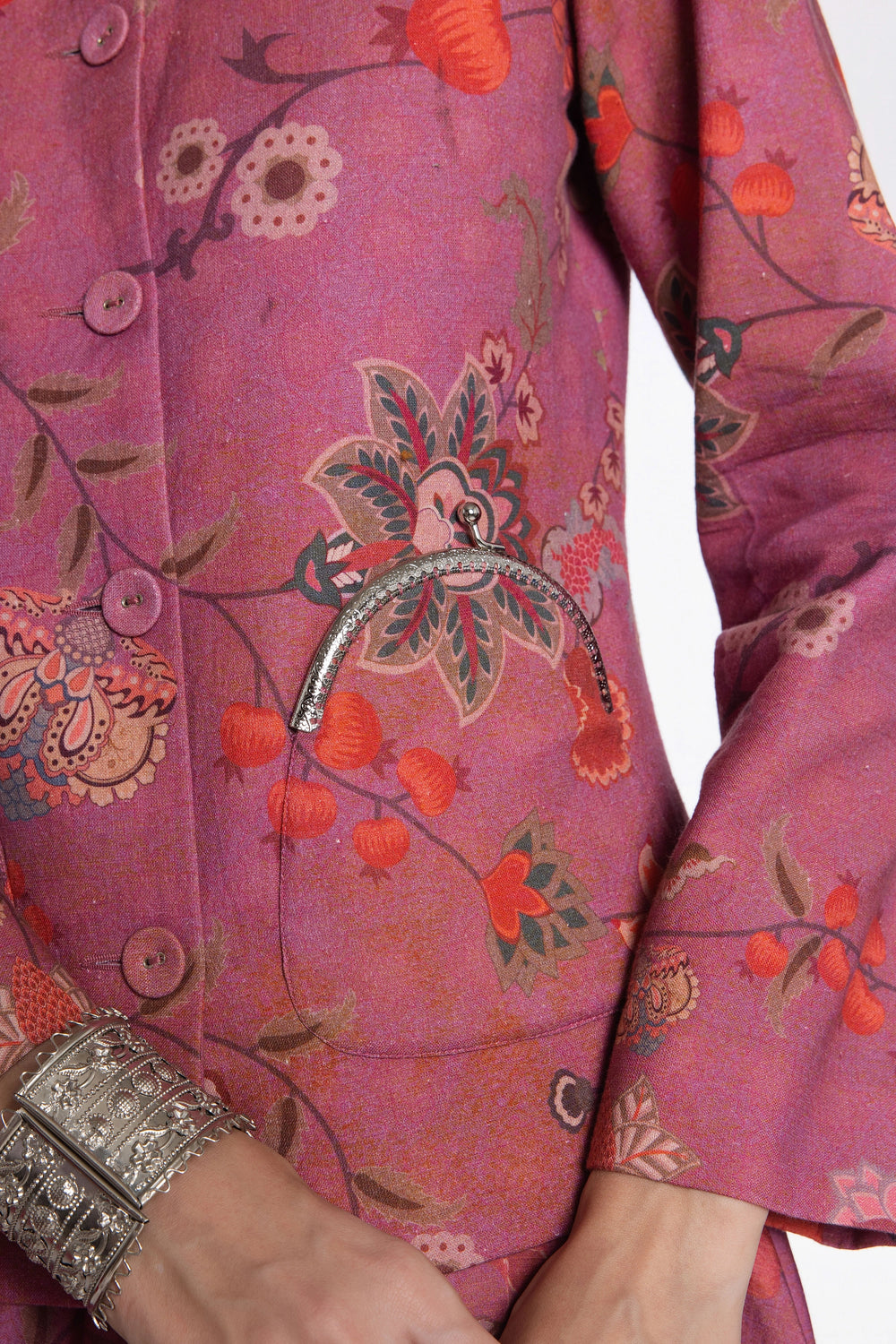 Pink Bandh Gala Jacket With Bubble Skirt-Skirt-Siddhartha Bansal