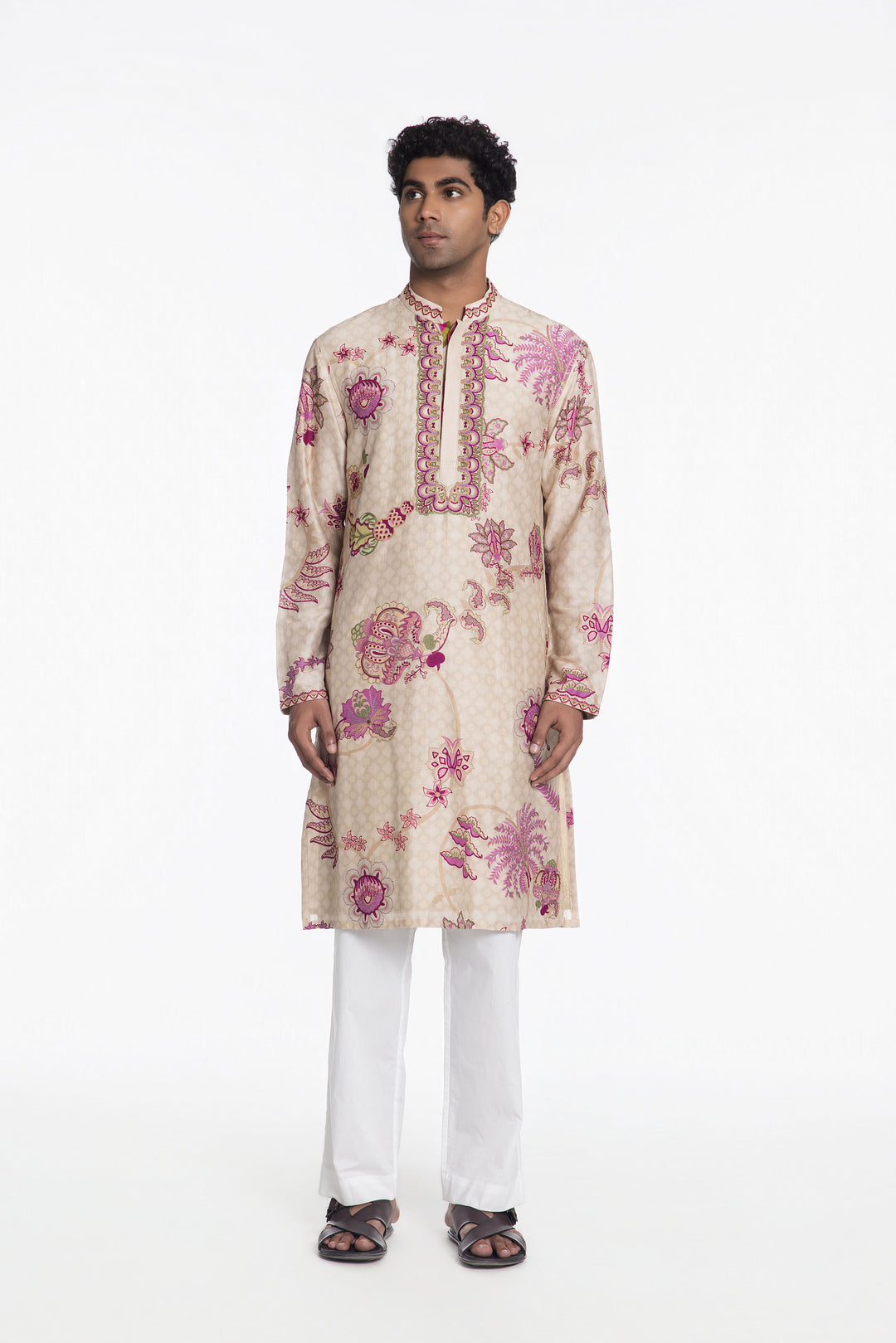 PINK PETAL RUHANI EMBROIDERED KURTA-Kurta-Siddhartha Bansal
