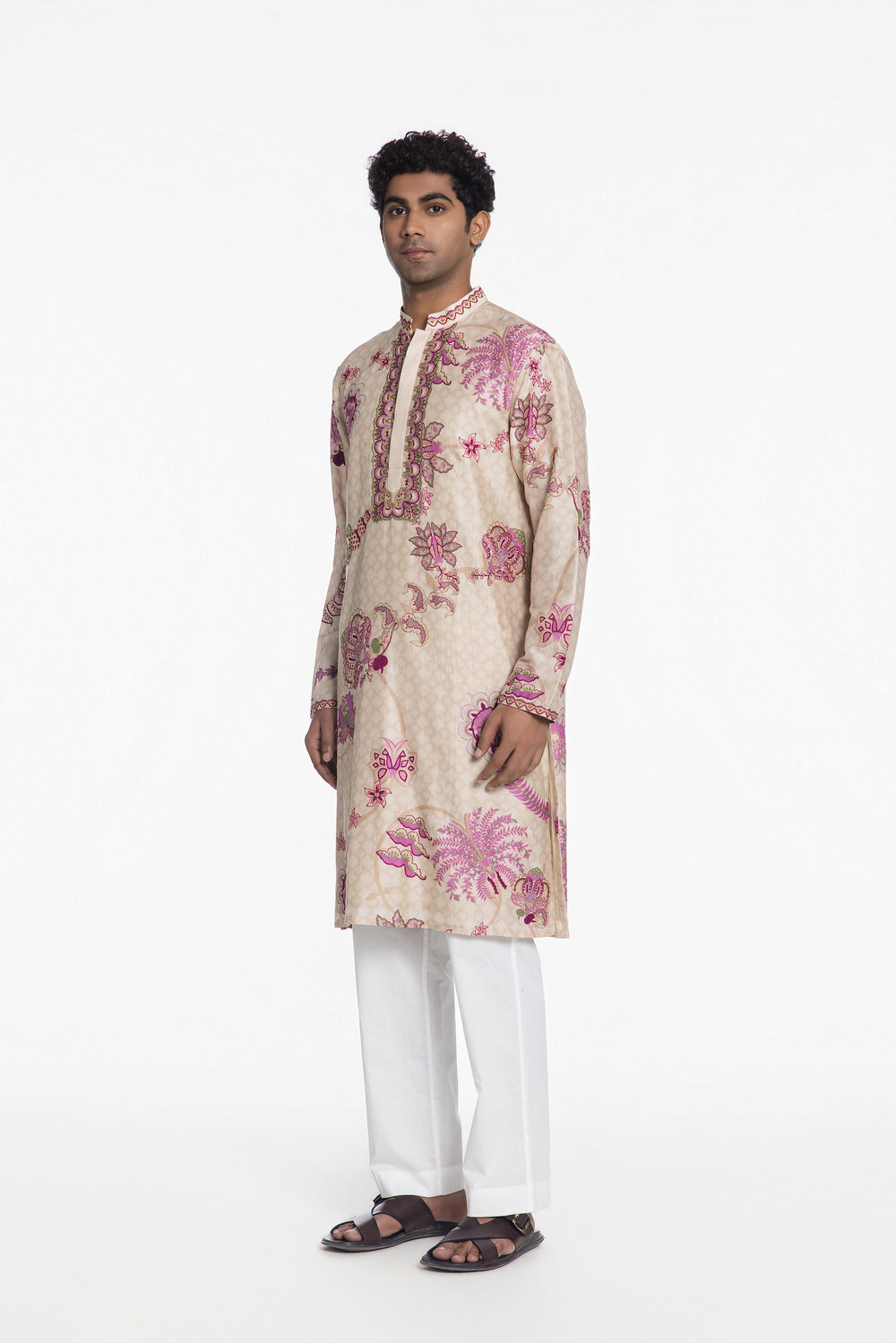 PINK PETAL RUHANI EMBROIDERED KURTA-Kurta-Siddhartha Bansal