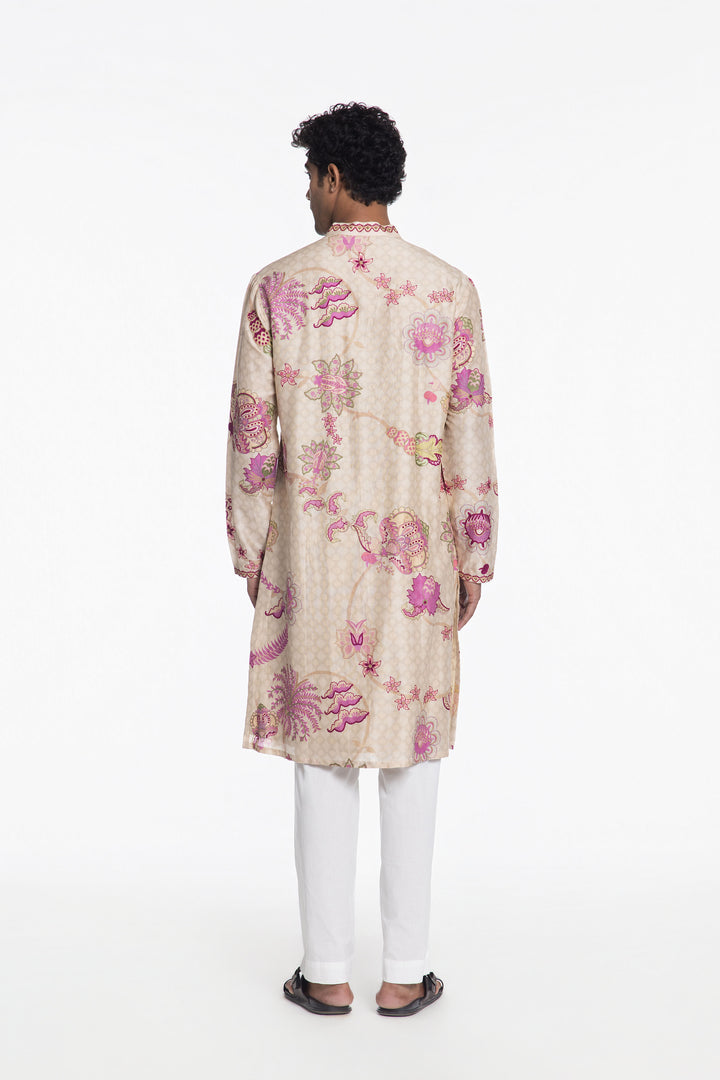 PINK PETAL RUHANI EMBROIDERED KURTA-Kurta-Siddhartha Bansal