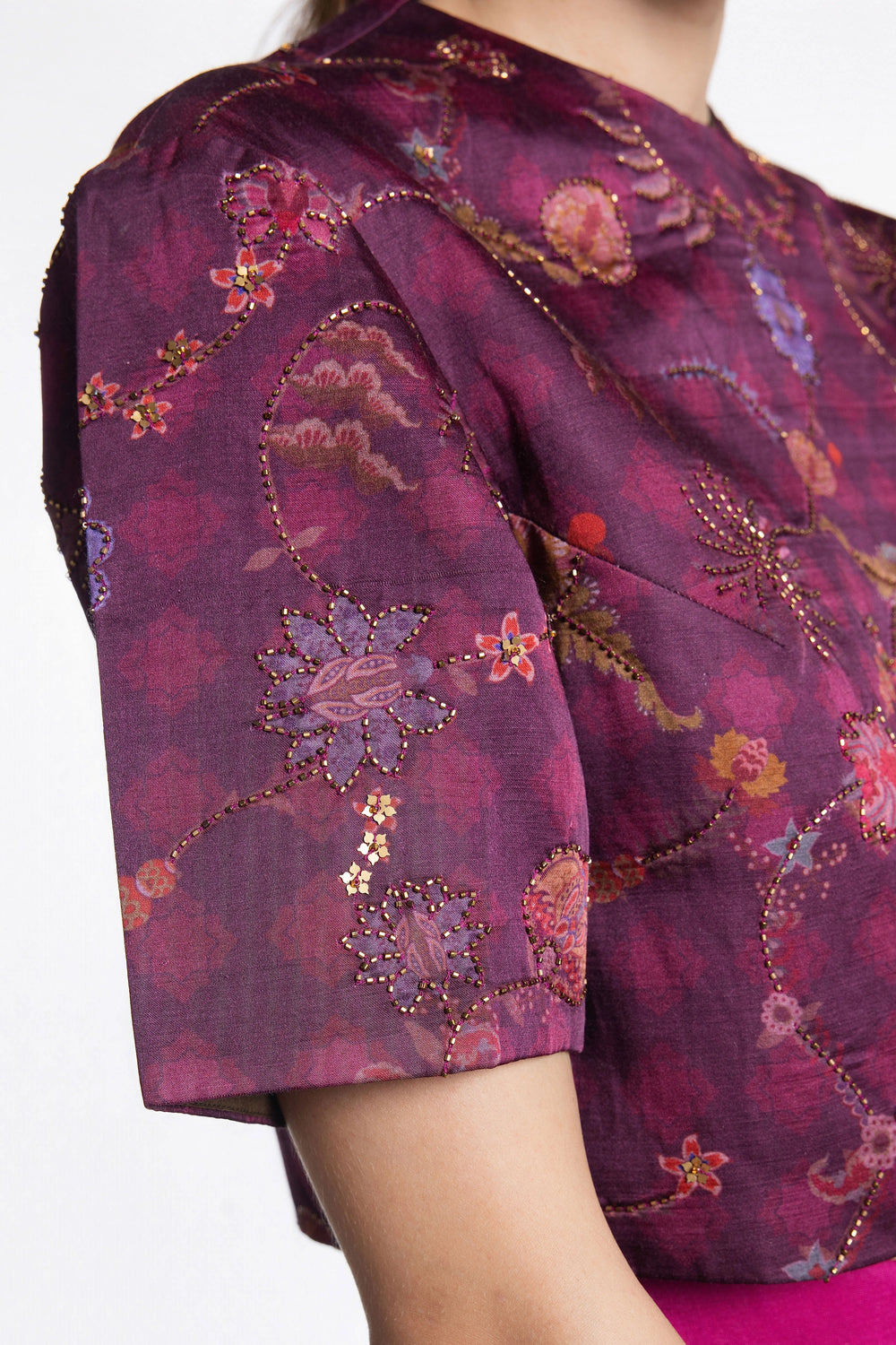 Purple Peacock Skirt Set-Skirt-Siddhartha Bansal