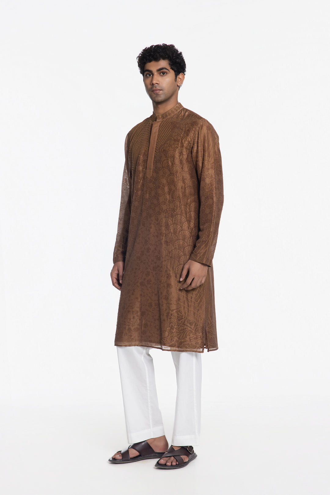 REGAL SMOKY ROYALE ABSTRACT EMBROIDERED KURTA-Kurta-Siddhartha Bansal