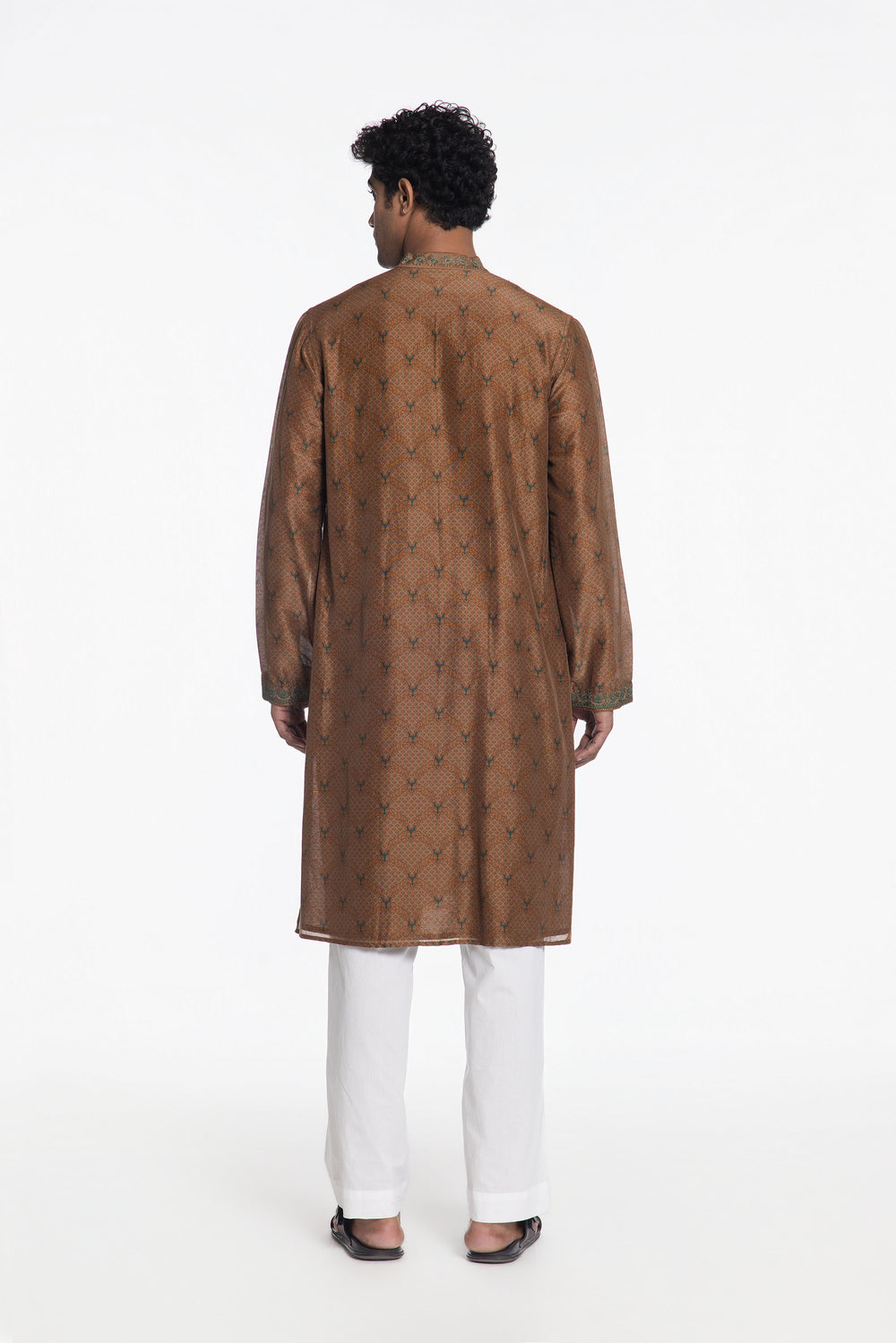 ROYAL CINNAMON BRONZE EMBROIDERED KURTA-Kurta-Siddhartha Bansal