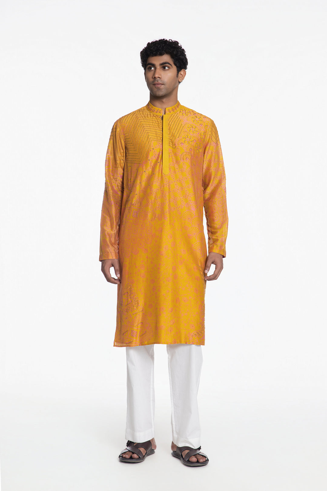 SUNEHRI ROYALE ABSTRACT EMBROIDERED KURTA-Kurta-Siddhartha Bansal