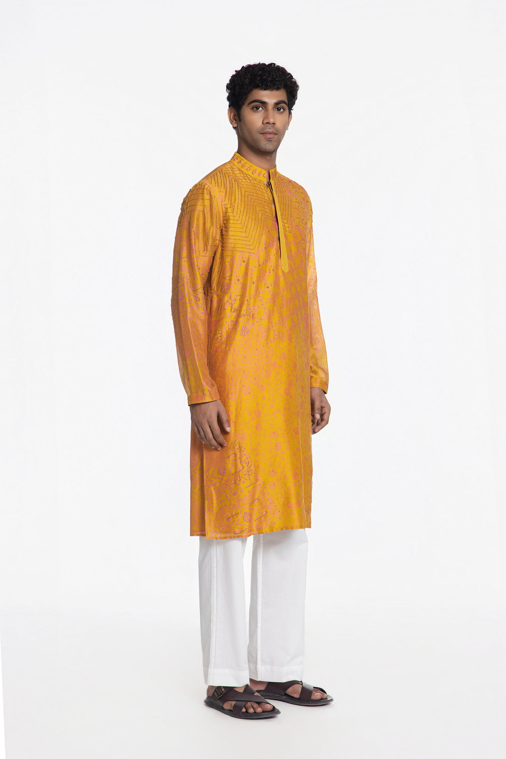SUNEHRI ROYALE ABSTRACT EMBROIDERED KURTA-Kurta-Siddhartha Bansal