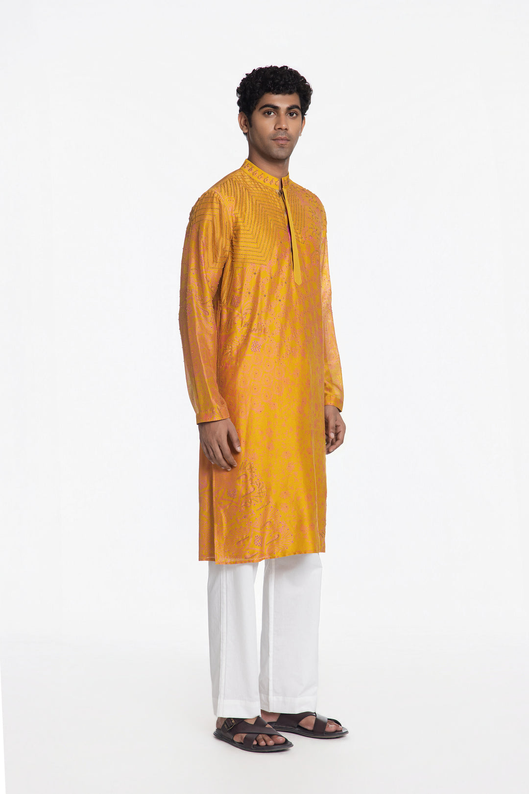 SUNEHRI ROYALE ABSTRACT EMBROIDERED KURTA-Kurta-Siddhartha Bansal