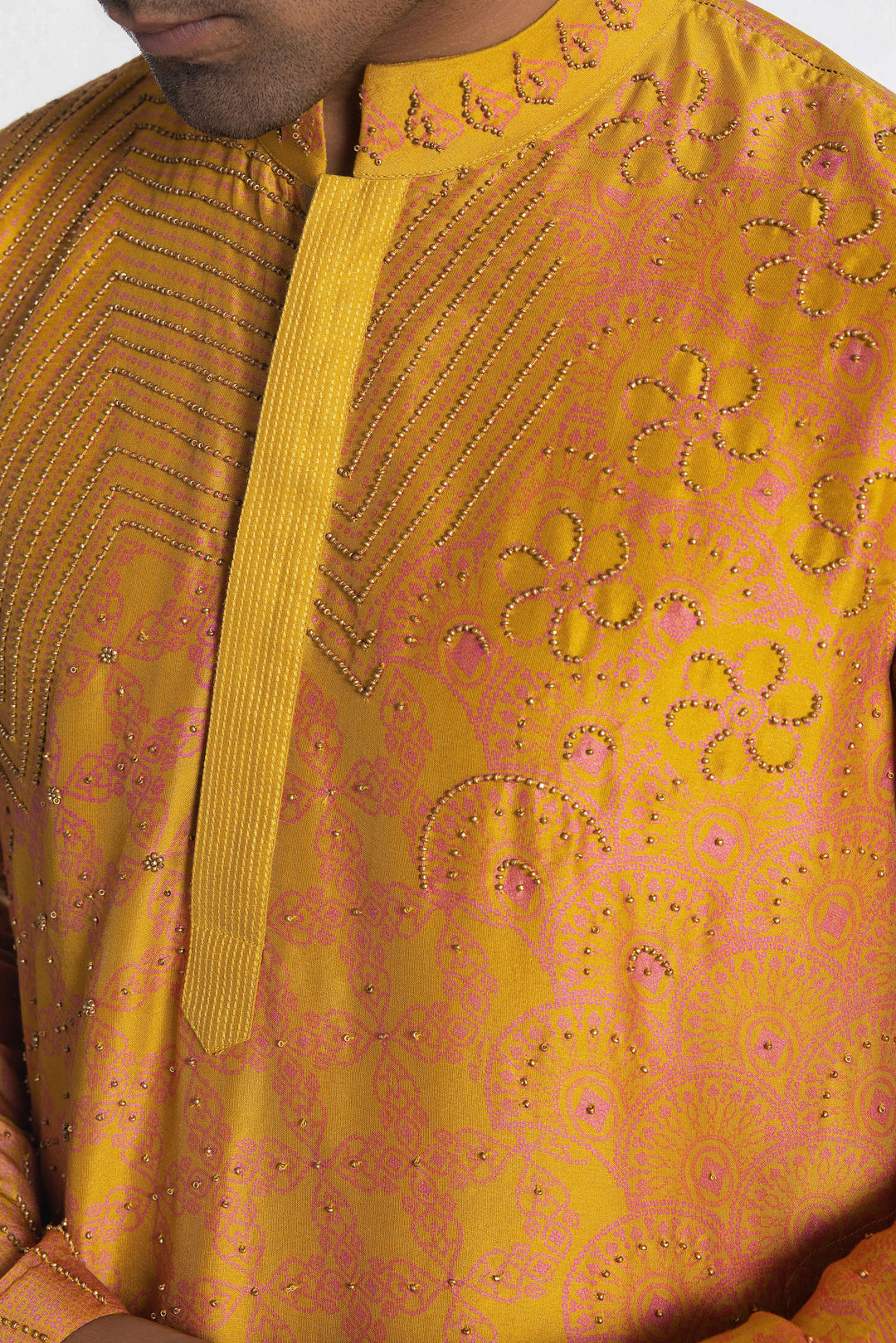 SUNEHRI ROYALE ABSTRACT EMBROIDERED KURTA-Kurta-Siddhartha Bansal