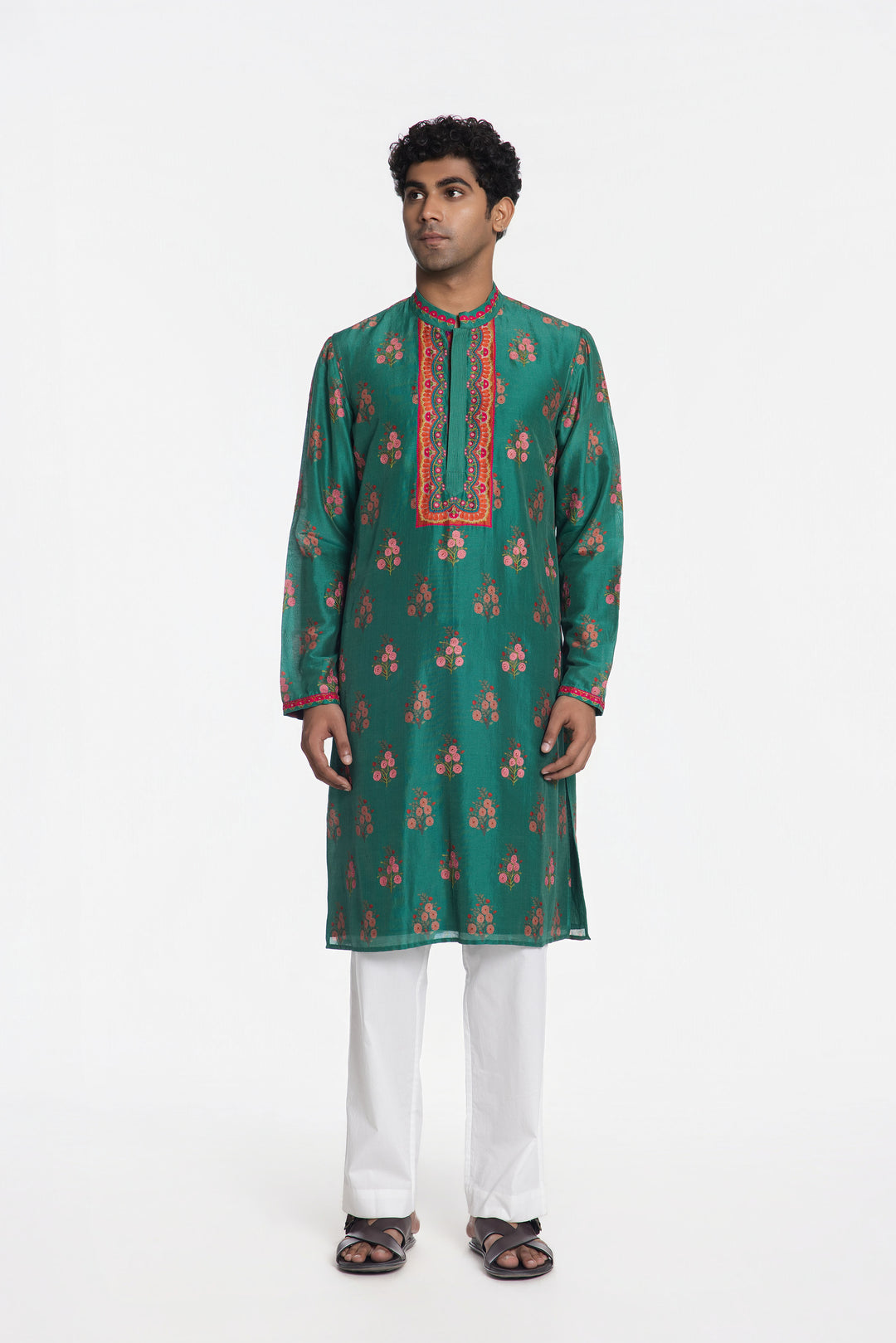 ARTISAN ETHNIC FLORAL EMBROIDERED KURTA-Kurta-Siddhartha Bansal