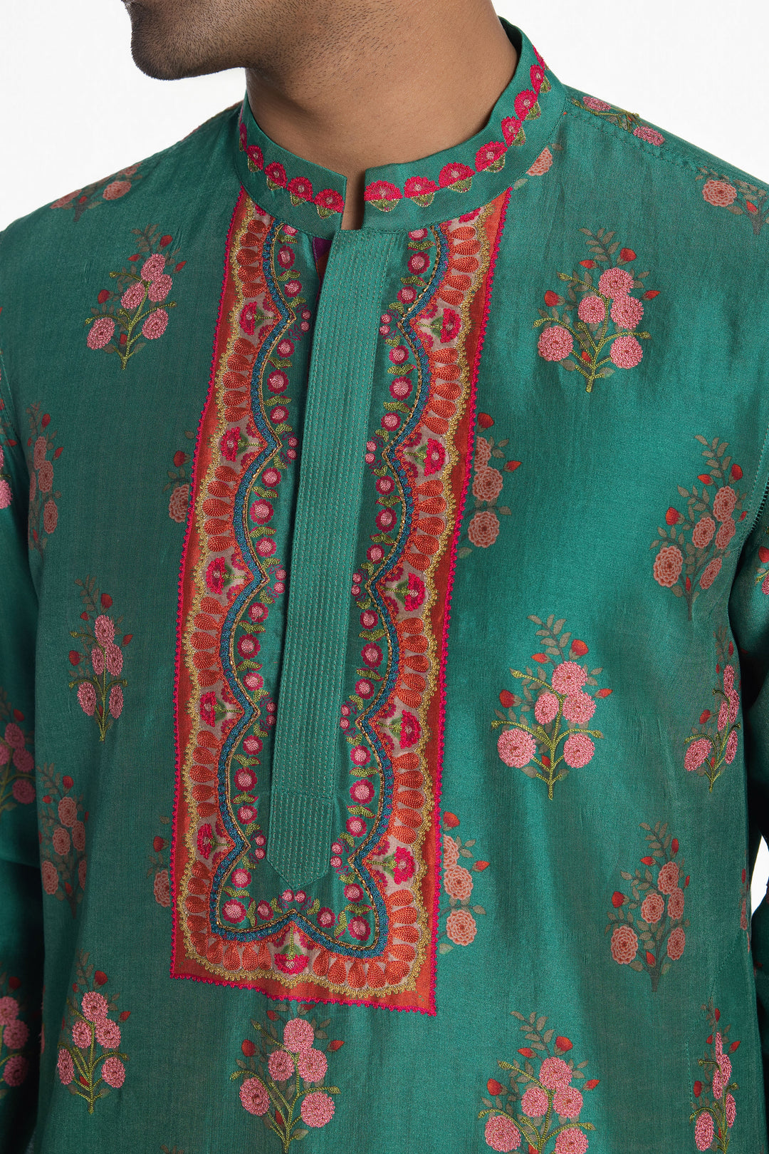 ARTISAN ETHNIC FLORAL EMBROIDERED KURTA-Kurta-Siddhartha Bansal