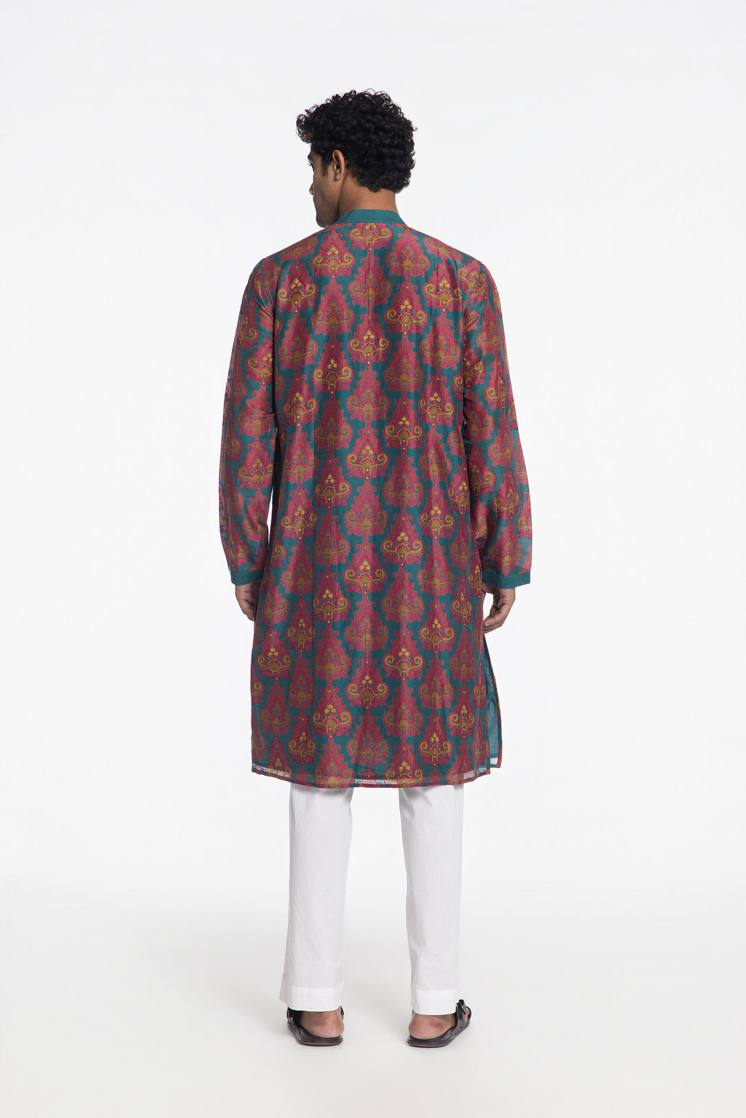 ROYALE TEAL RIWAAYAT EMBROIDERED KURTA-Kurta-Siddhartha Bansal