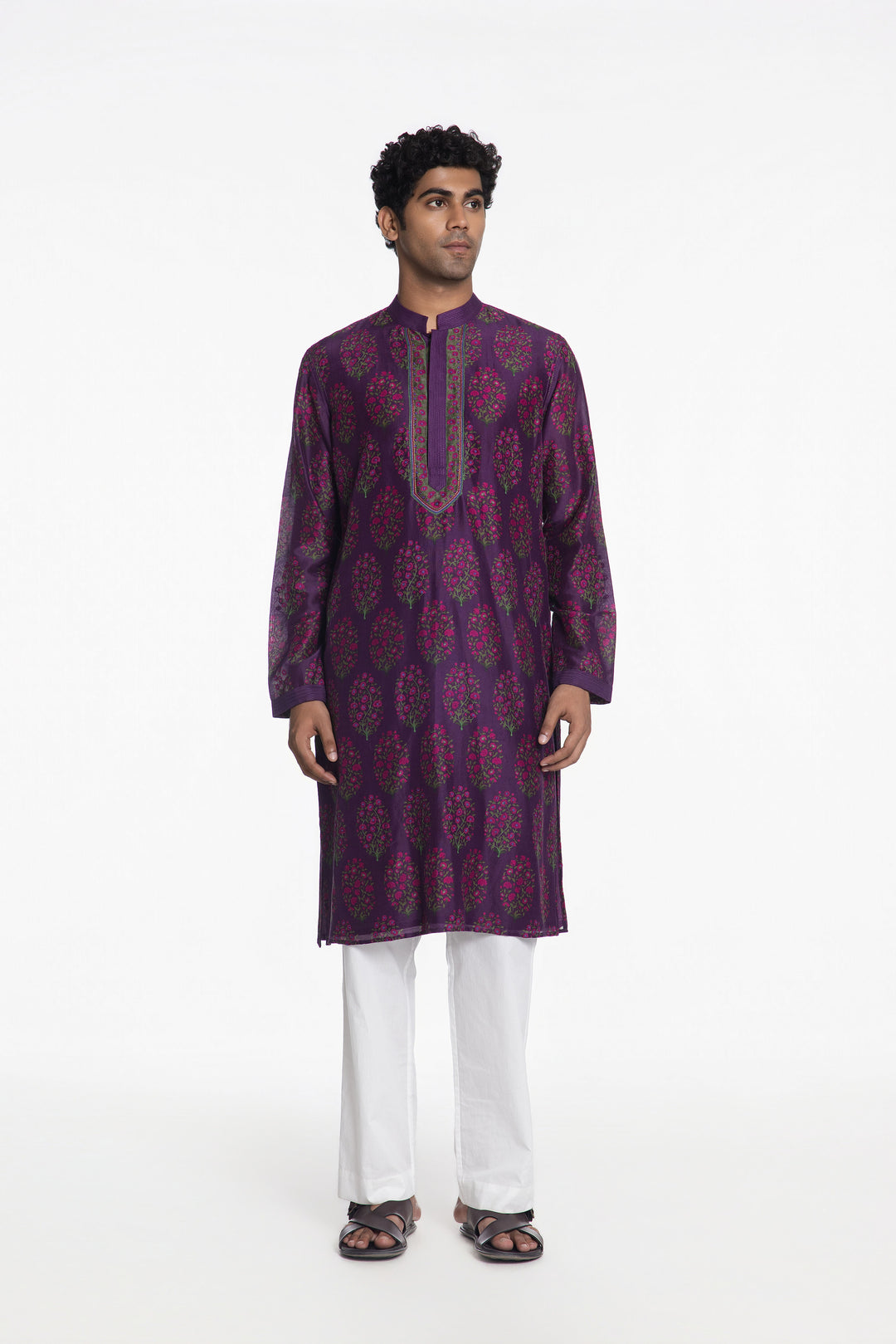 THE IMPERIAL VIOLET EMBROIDERED KURTA-Kurta-Siddhartha Bansal