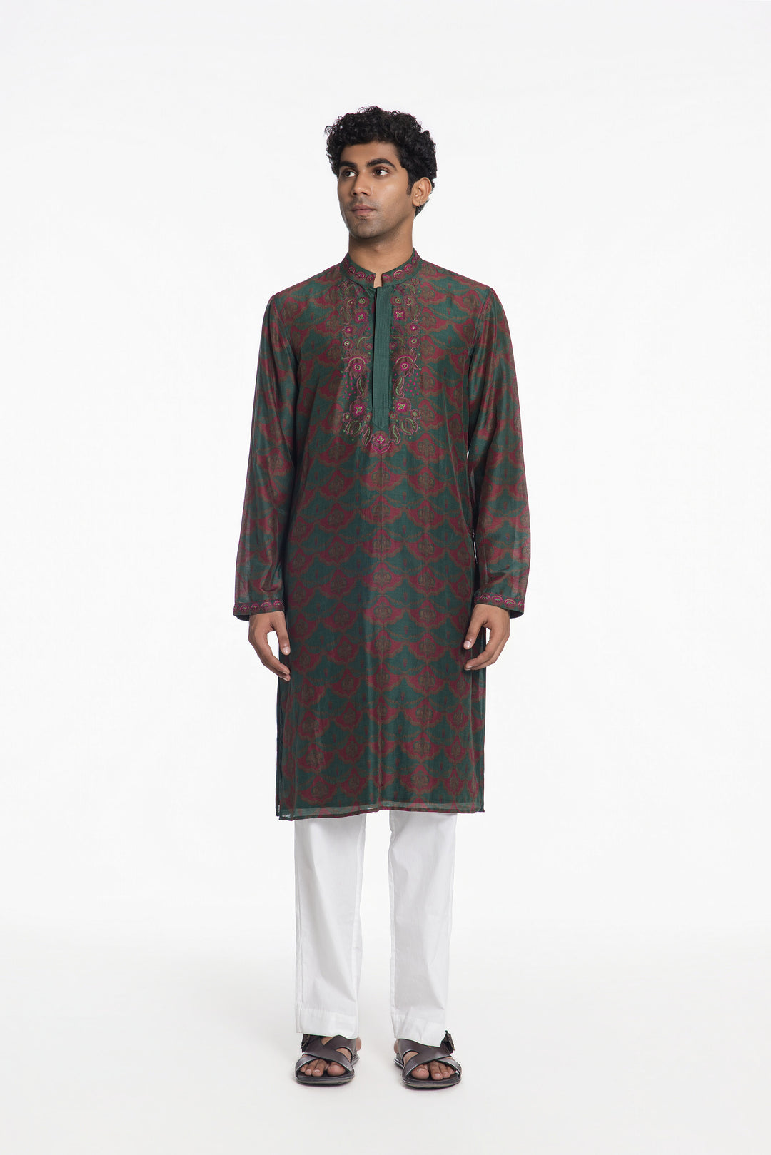 EMERALD ARTISAN EMBROIDERED KURTA-Kurta-Siddhartha Bansal