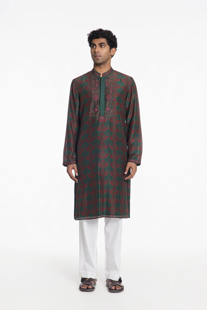 EMERALD ARTISAN EMBROIDERED KURTA-Kurta-Siddhartha Bansal