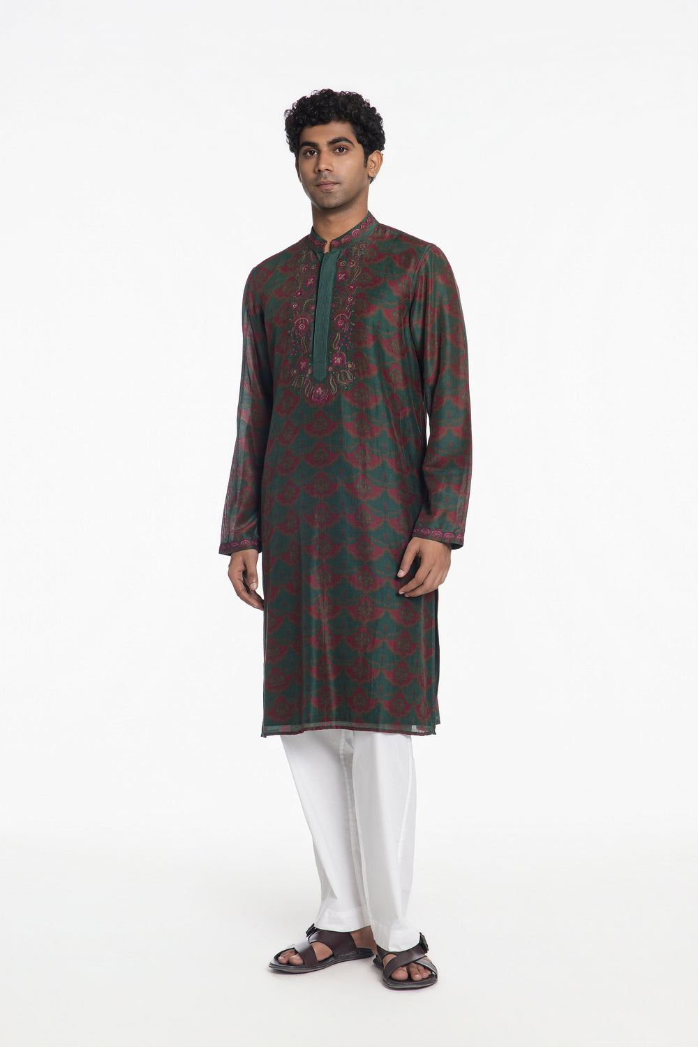 EMERALD ARTISAN EMBROIDERED KURTA-Kurta-Siddhartha Bansal