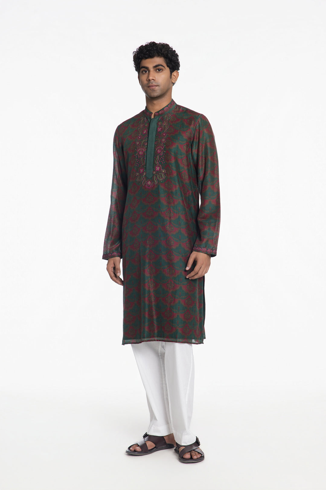 EMERALD ARTISAN EMBROIDERED KURTA-Kurta-Siddhartha Bansal