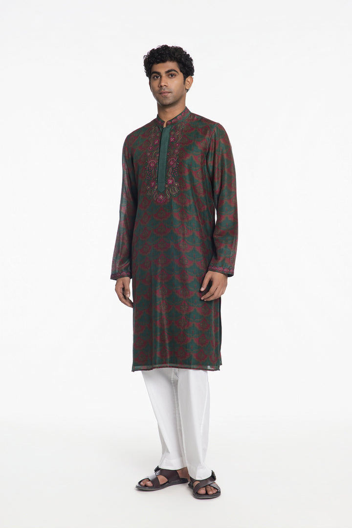 EMERALD ARTISAN EMBROIDERED KURTA-Kurta-Siddhartha Bansal
