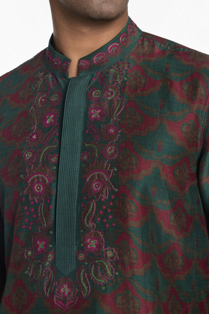 EMERALD ARTISAN EMBROIDERED KURTA-Kurta-Siddhartha Bansal