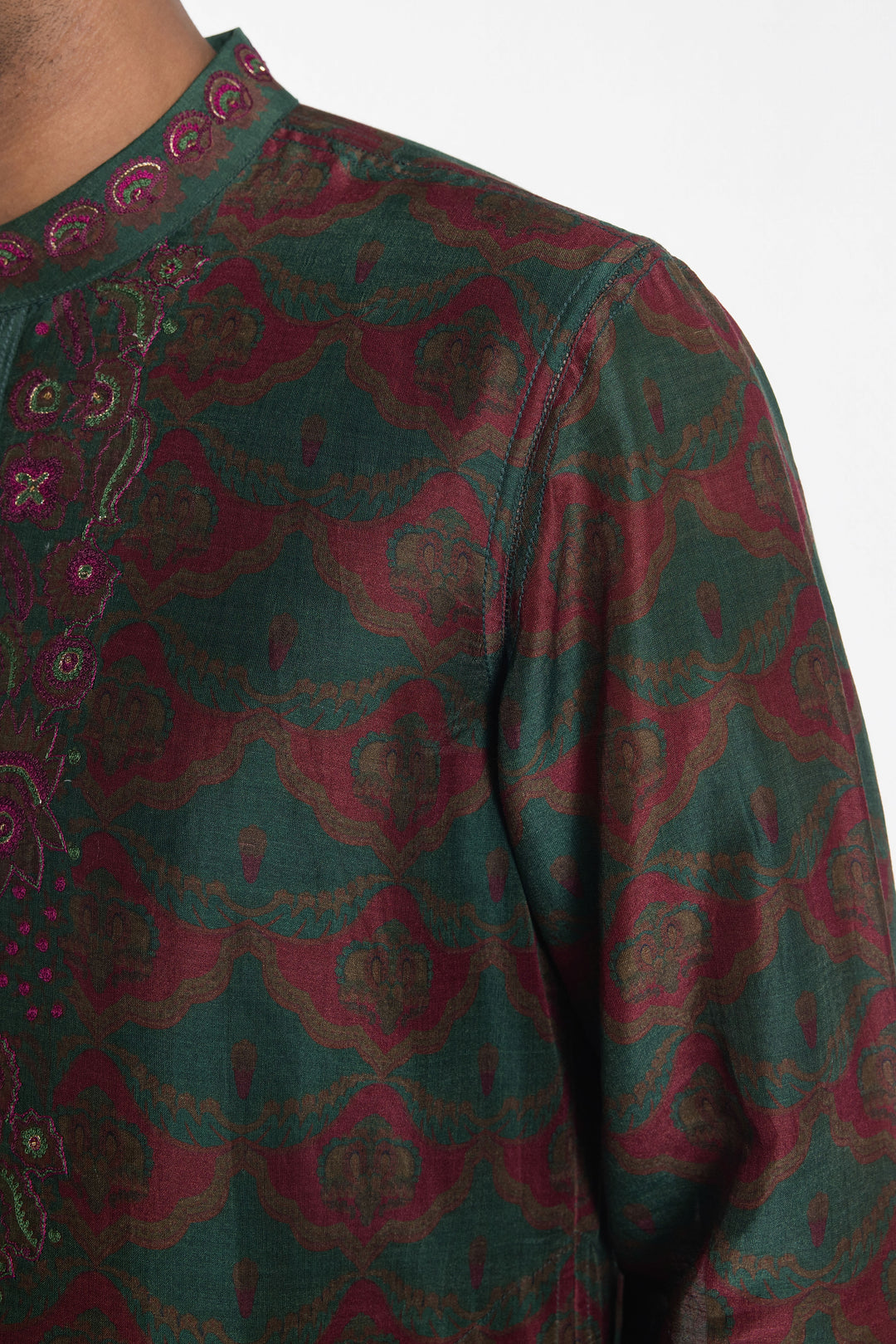 EMERALD ARTISAN EMBROIDERED KURTA-Kurta-Siddhartha Bansal