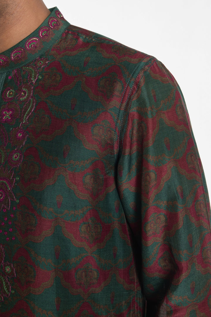 EMERALD ARTISAN EMBROIDERED KURTA-Kurta-Siddhartha Bansal