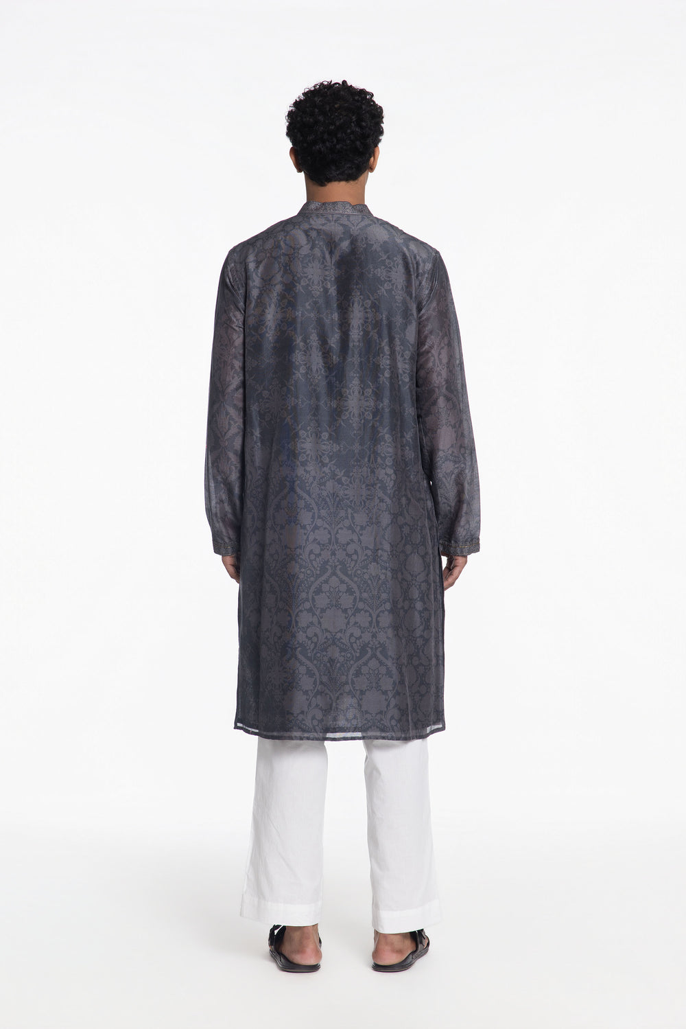 SLATE GREY BLOOM PRINTED KURTA-Kurta-Siddhartha Bansal