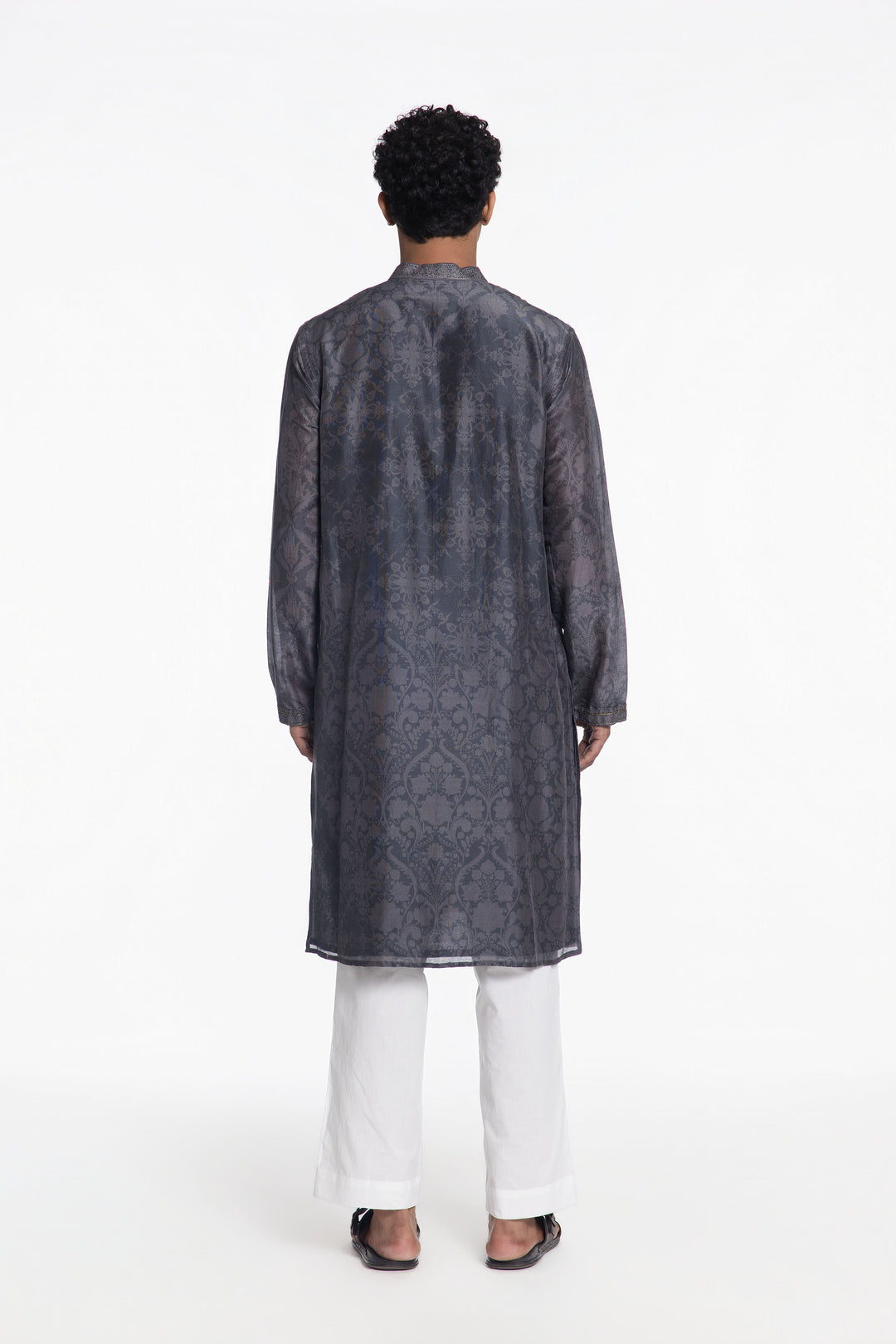 SLATE GREY BLOOM PRINTED KURTA-Kurta-Siddhartha Bansal