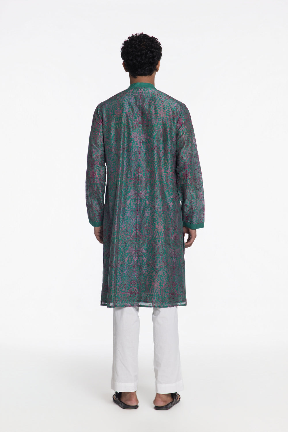 MIDNIGHT TEAL PRINTED KURTA-Kurta-Siddhartha Bansal